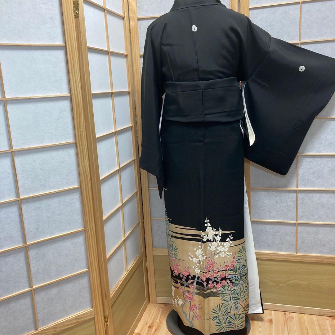 3118# Japanese Tomesode Kimono Vintage Womens Silk Fabric Robe Kimono only sold