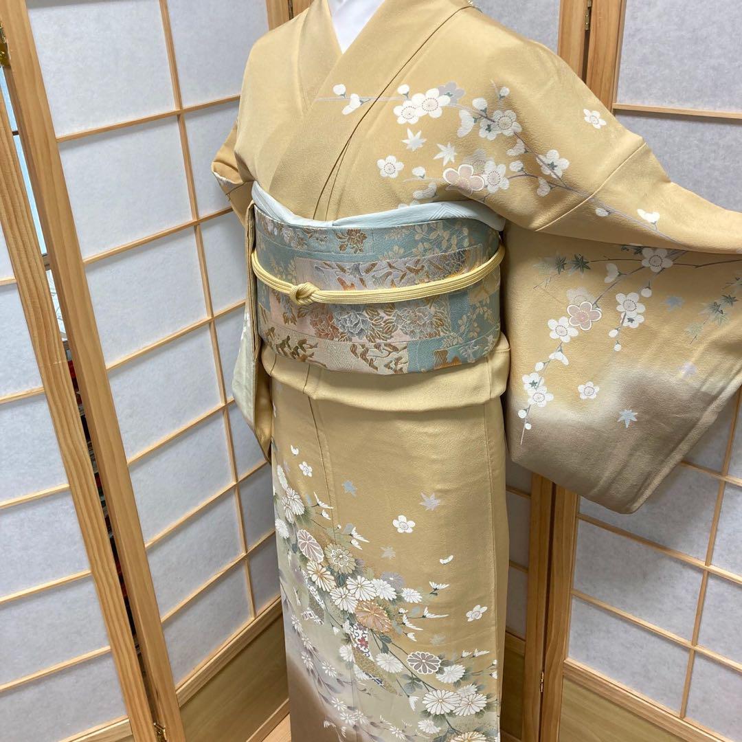 2891# Japanese Kimono Vintage Womens Silk Fabric Robe Kimono only sold