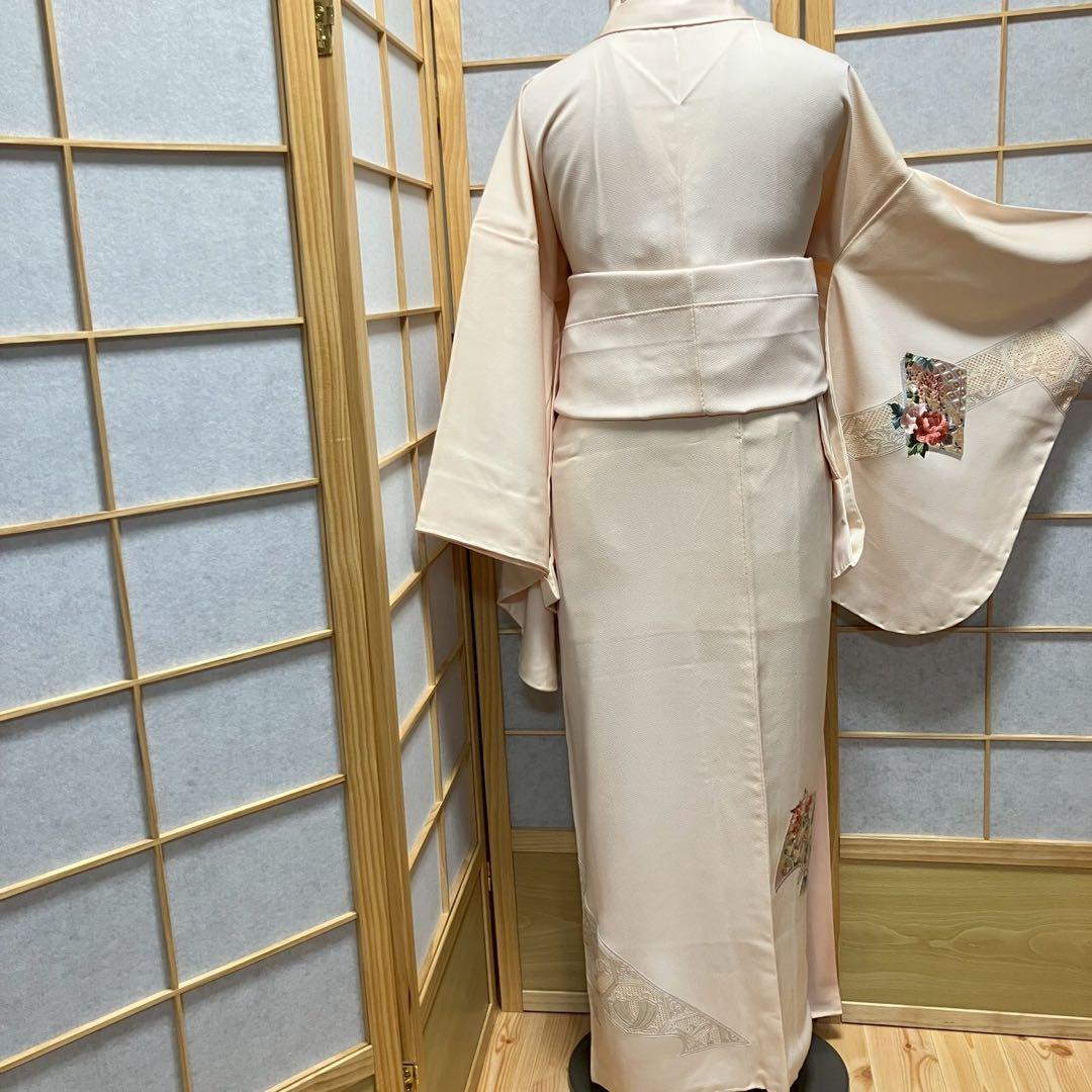 7218# Japanese Kimono Vintage Womens Silk Fabric Robe Kimono only sold Unused