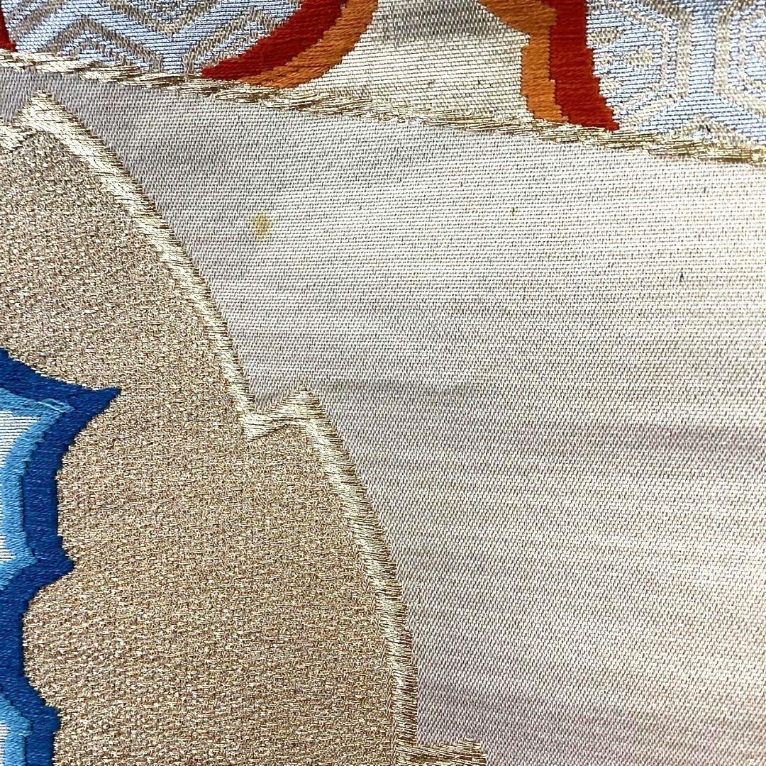 3628# Japanese Vintage Fukuro Obi Belt Kimono Fabric Silk Traditional Gold