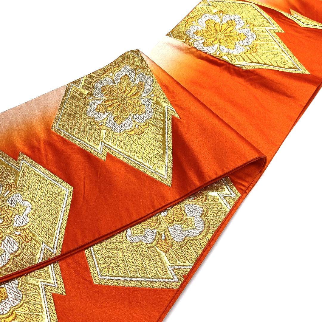 3287# Japanese Vintage Fukuro Obi Belt Kimono Fabric Silk Traditional