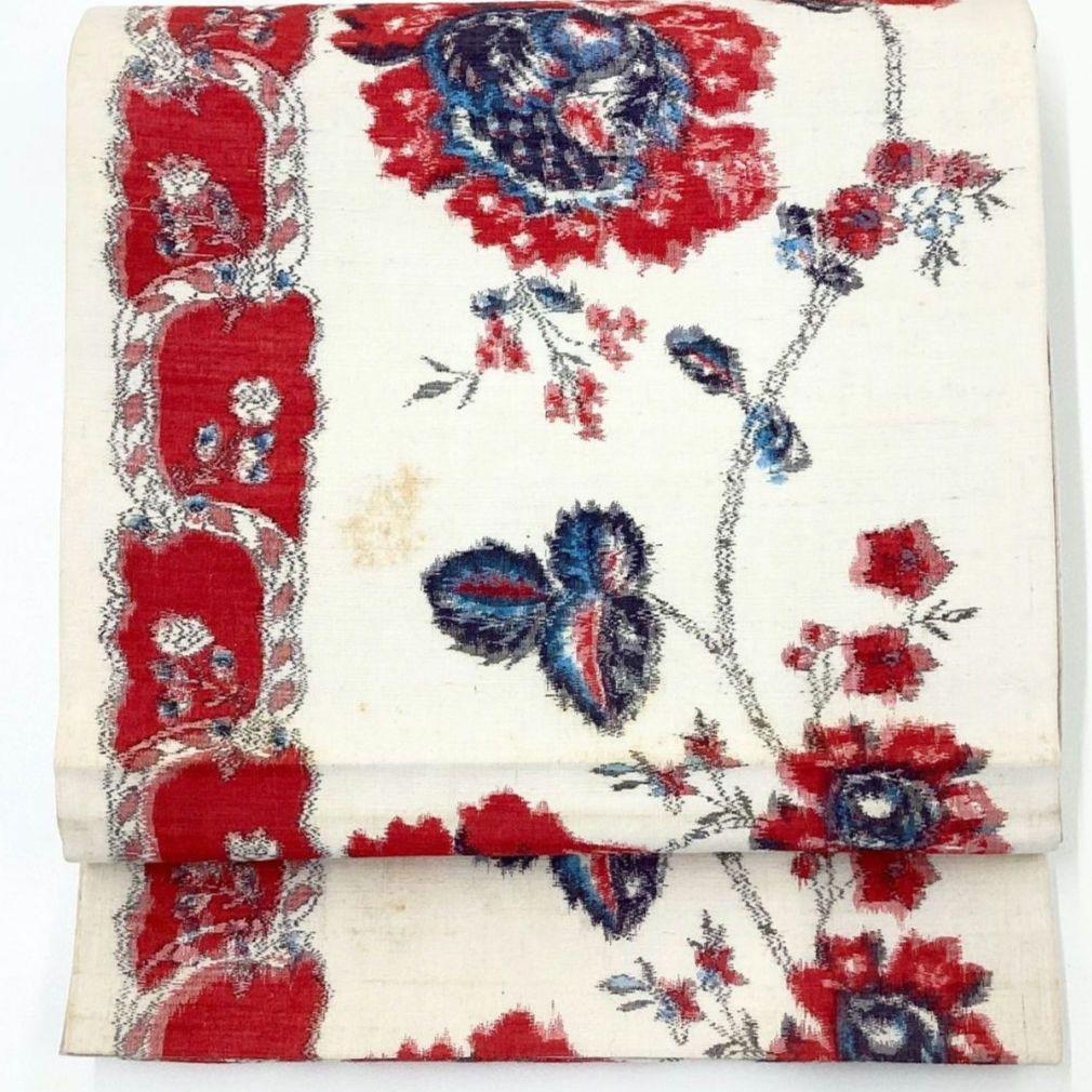 4975# Japanese Vintage Fukuro Obi Belt Kimono Pongee Fabric Silk Traditional
