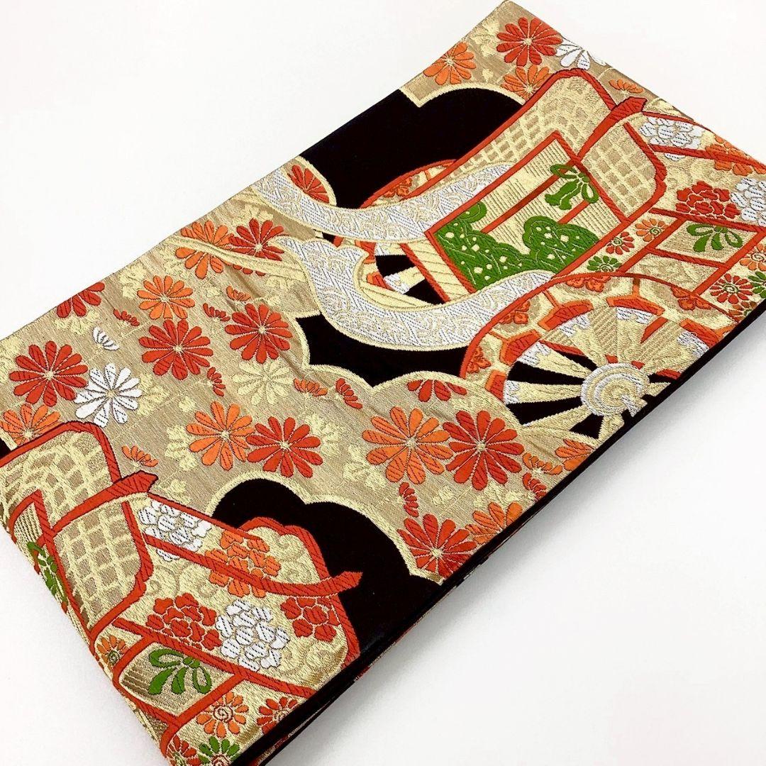 4699# Japanese Vintage Fukuro Obi Belt Kimono Fabric Silk Traditional Untailored
