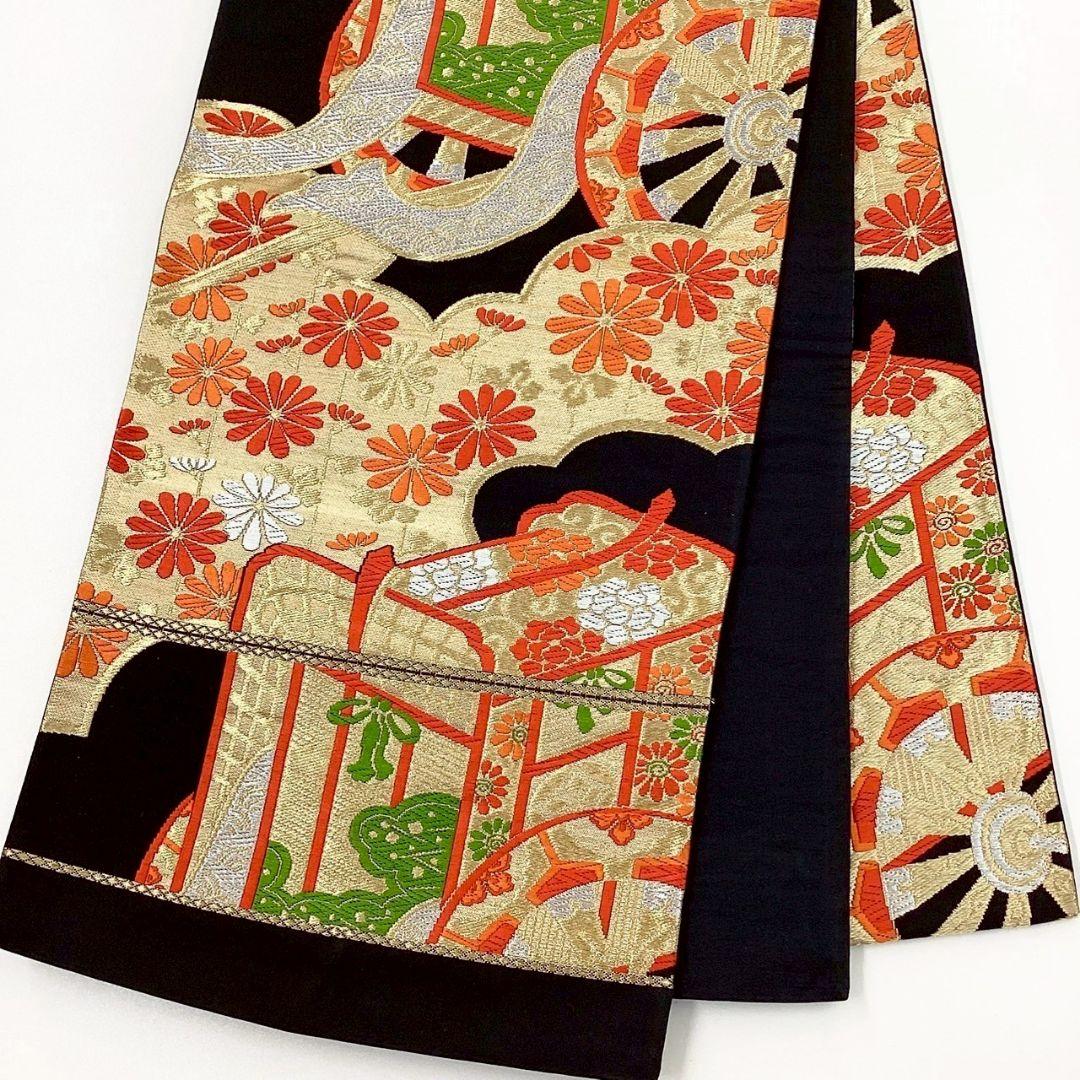 4699# Japanese Vintage Fukuro Obi Belt Kimono Fabric Silk Traditional Untailored