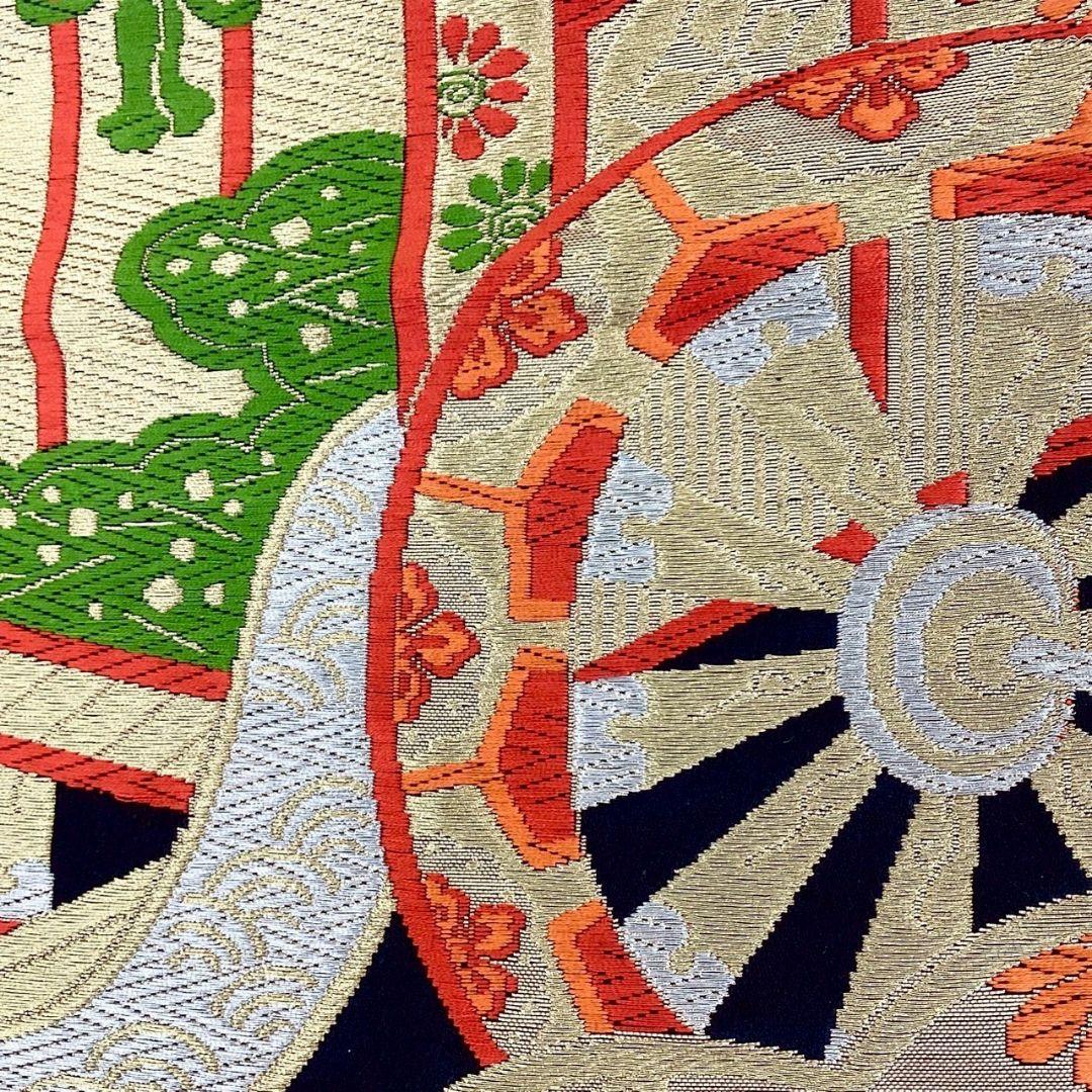 4699# Japanese Vintage Fukuro Obi Belt Kimono Fabric Silk Traditional Untailored
