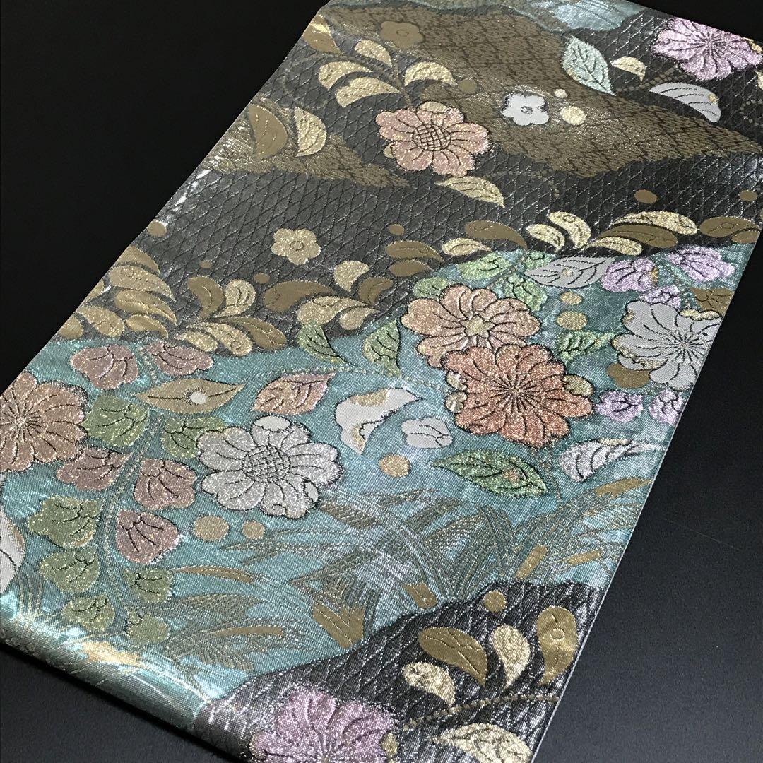 3951# Japanese Vintage Fukuro Obi Belt Kimono Fabric Silk Traditional