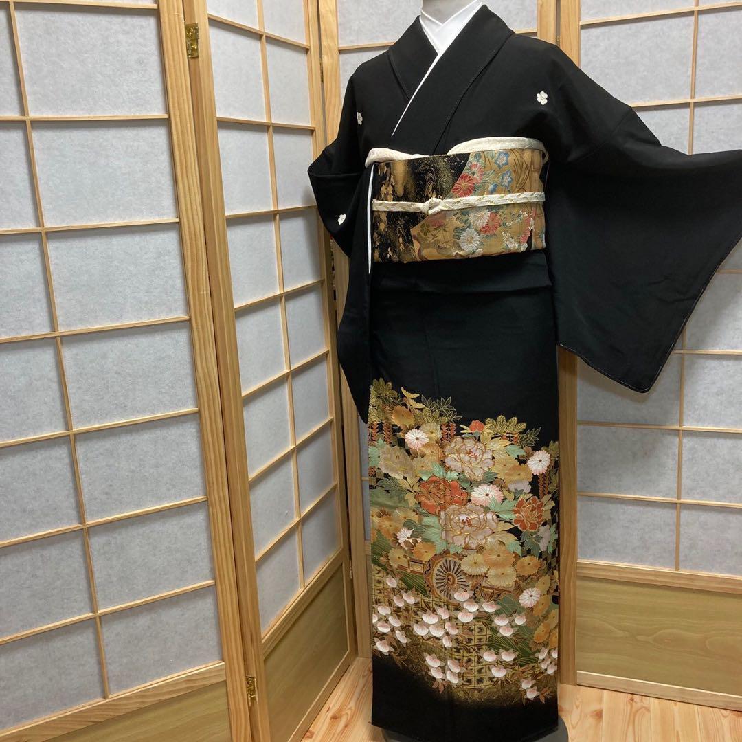 3412# Japanese Tomesode Kimono Vintage Womens Silk Fabric Robe Kimono only sold
