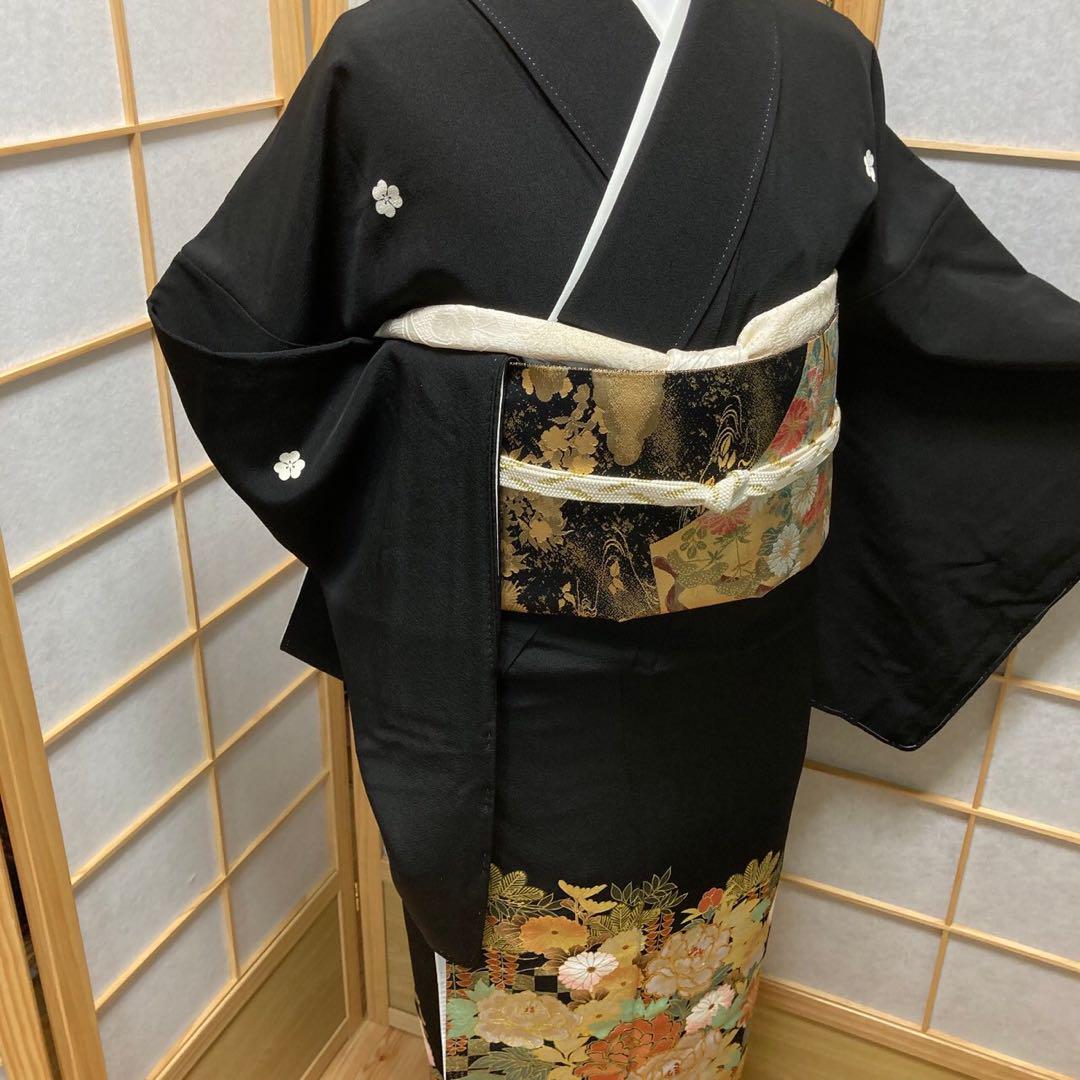 3412# Japanese Tomesode Kimono Vintage Womens Silk Fabric Robe Kimono only sold