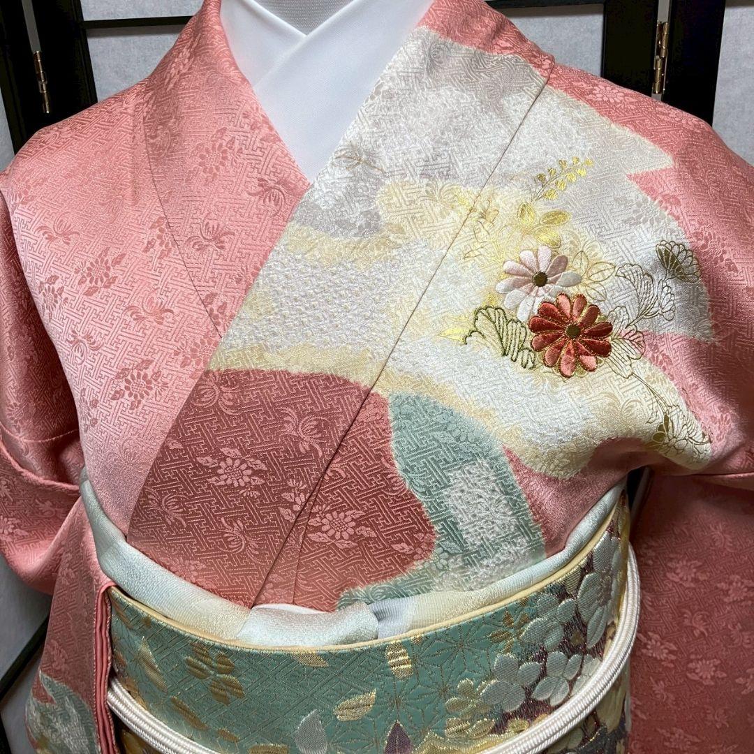 5468# Japanese Kimono Vintage Womens Silk Fabric Robe Kimono only sold Shibori