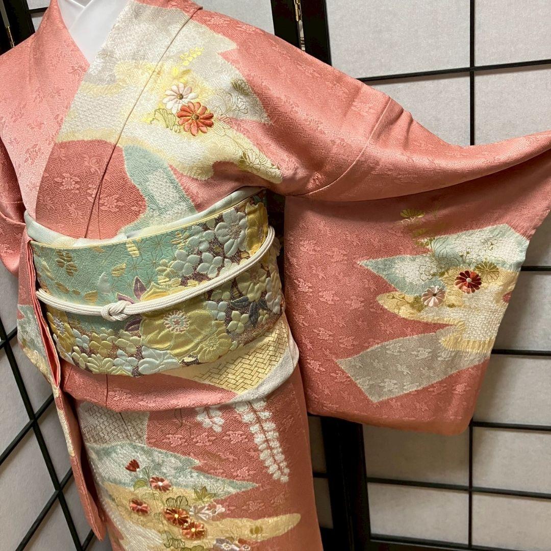 5468# Japanese Kimono Vintage Womens Silk Fabric Robe Kimono only sold Shibori