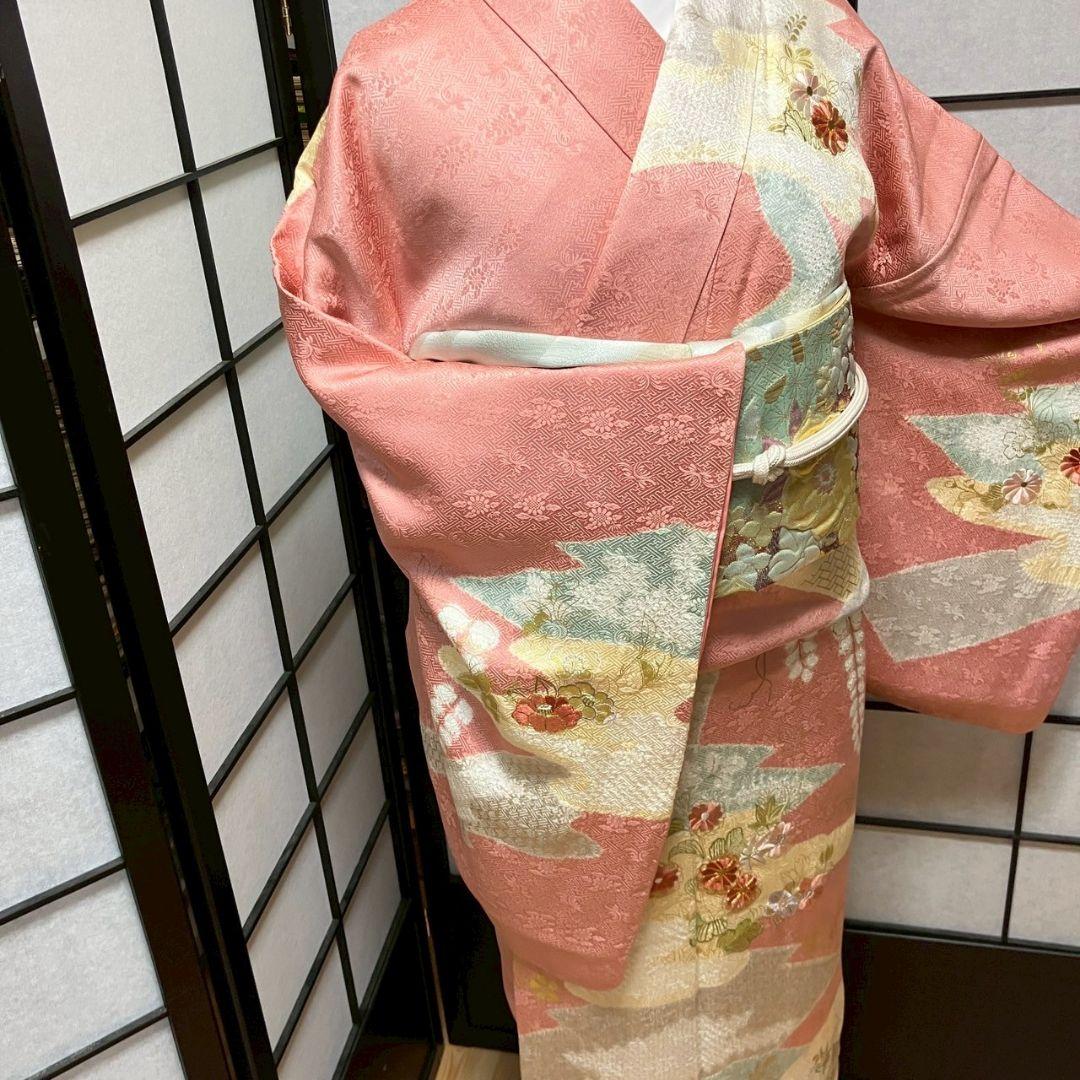 5468# Japanese Kimono Vintage Womens Silk Fabric Robe Kimono only sold Shibori