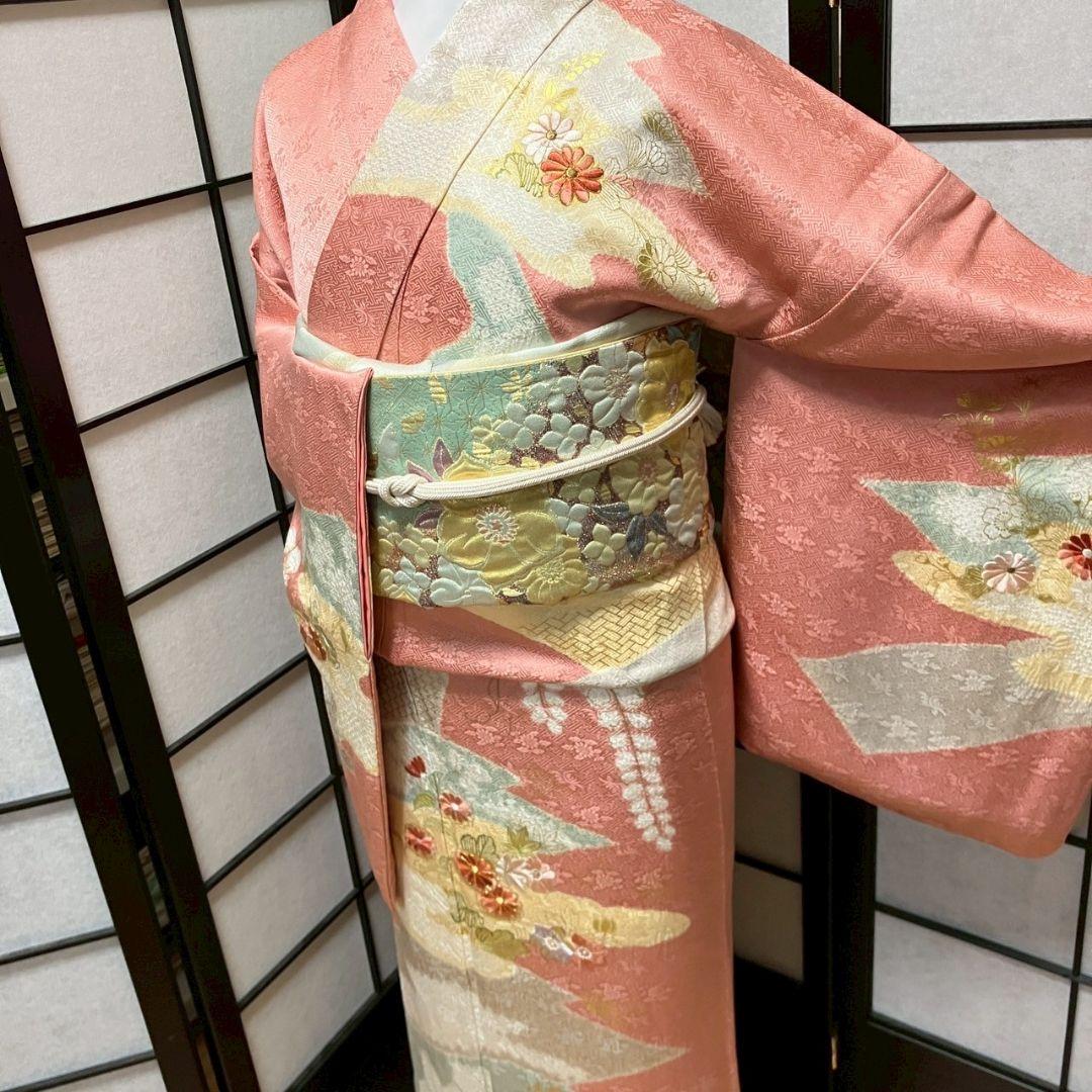5468# Japanese Kimono Vintage Womens Silk Fabric Robe Kimono only sold Shibori
