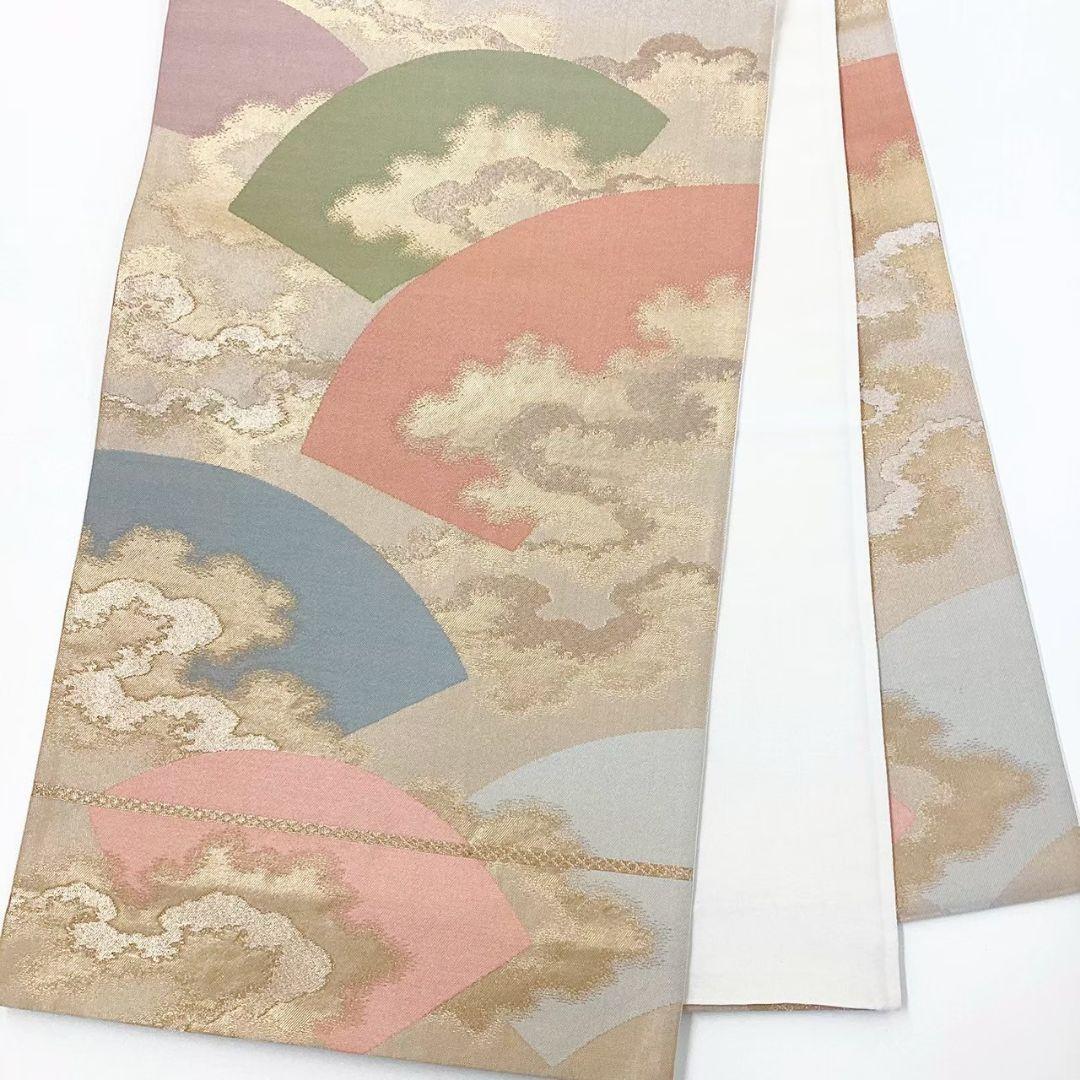 4710# Japanese Vintage Fukuro Obi Belt Kimono Fabric Silk Traditional