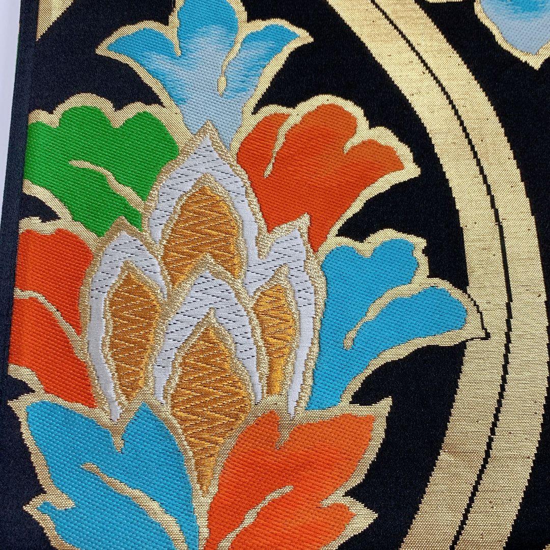 4081# Japanese Vintage Fukuro Obi Belt Kimono Fabric Silk Traditional Unused