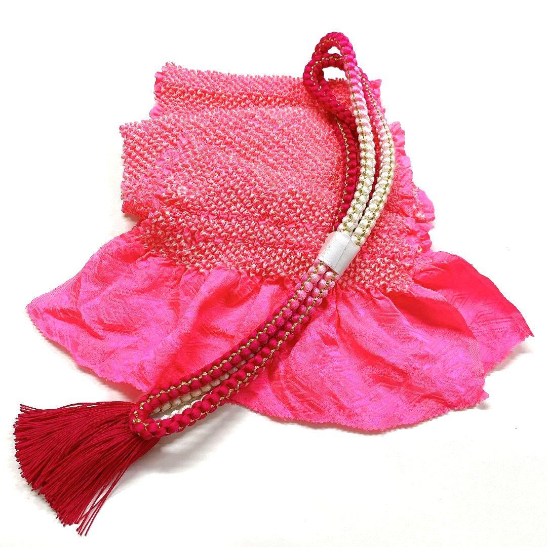 4175# Japanese Kimono Accessory Obiage and Obijime 2-piece Set Silk Shibori