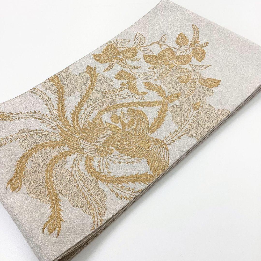 4939# Japanese Vintage Fukuro Obi Belt Kimono Fabric Silk Traditional Untailored