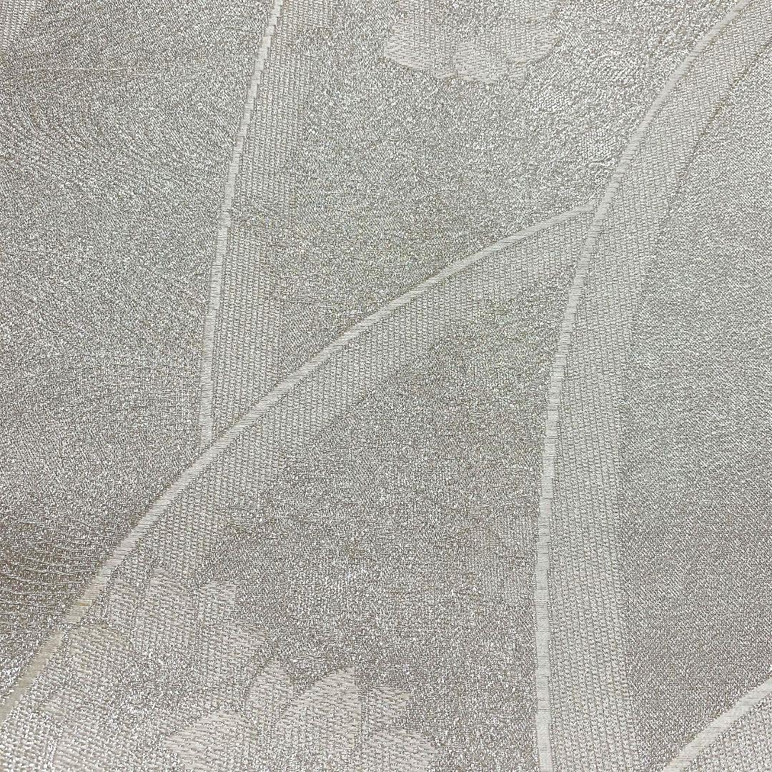 3761# Japanese Vintage Fukuro Obi Belt Kimono Fabric Silk Traditional Silver