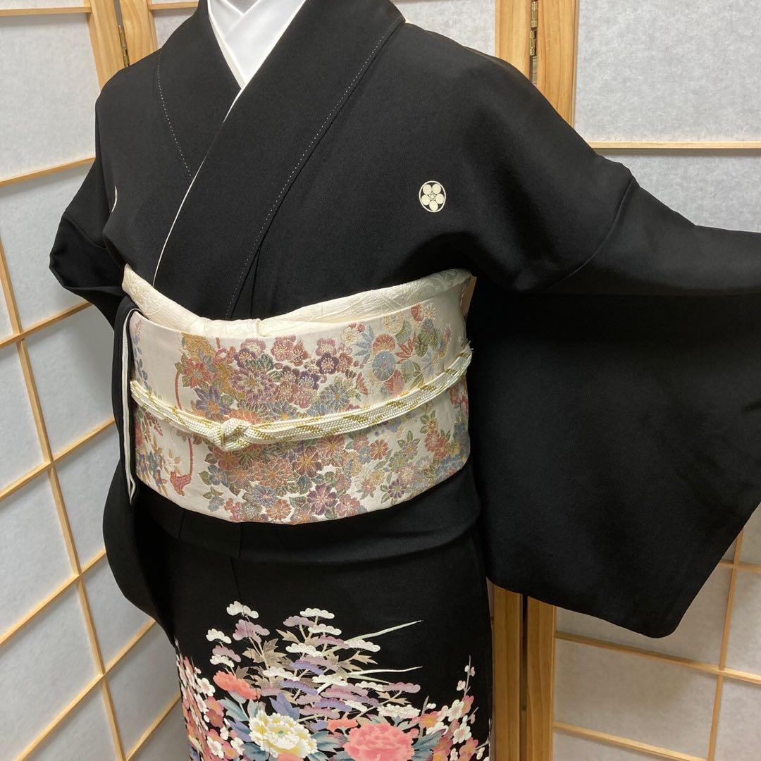 3409# Japanese Tomesode Kimono Vintage Womens Silk Fabric Robe Kimono only sold