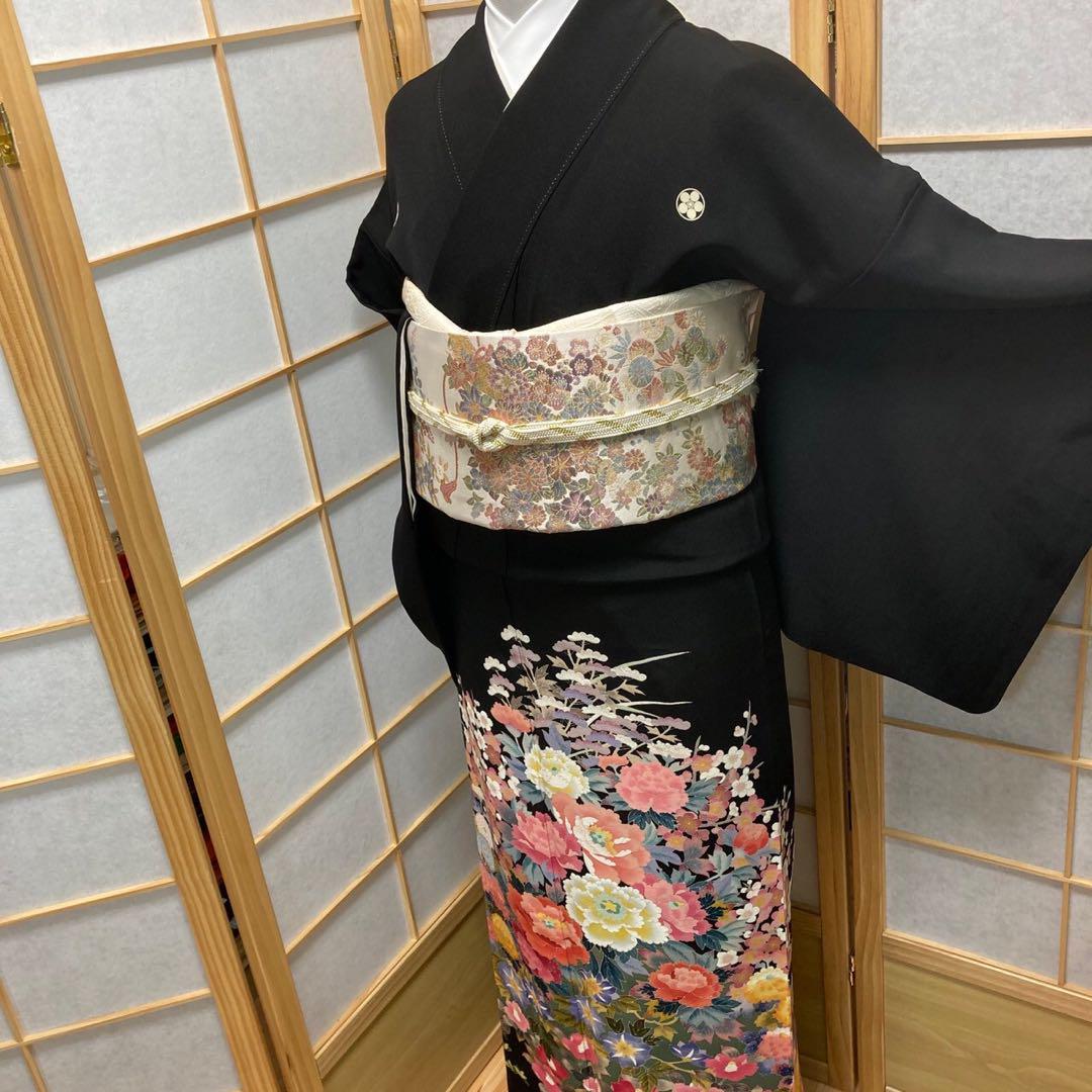 3409# Japanese Tomesode Kimono Vintage Womens Silk Fabric Robe Kimono only sold