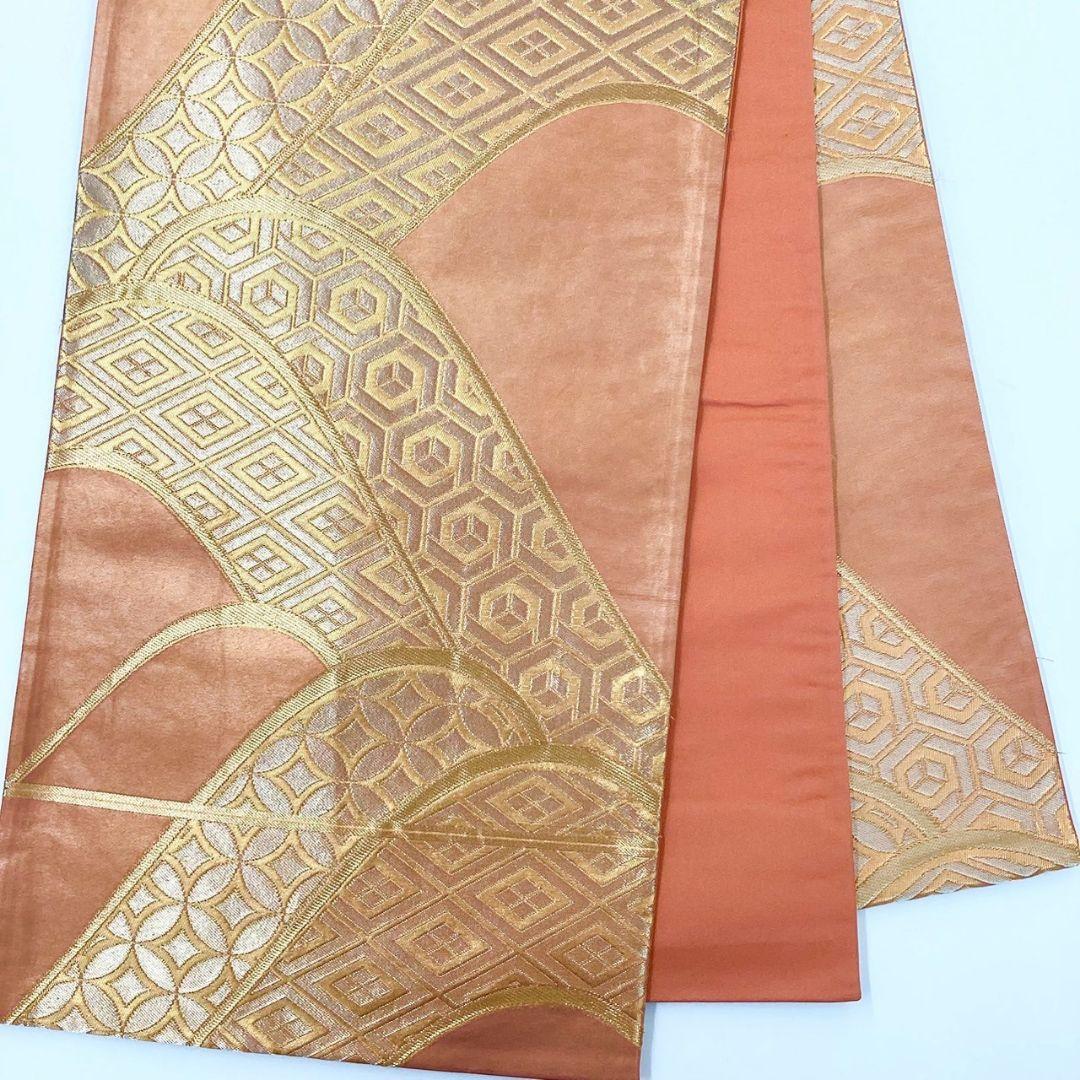 4973# Japanese Vintage Fukuro Obi Belt Kimono Fabric Silk Traditional