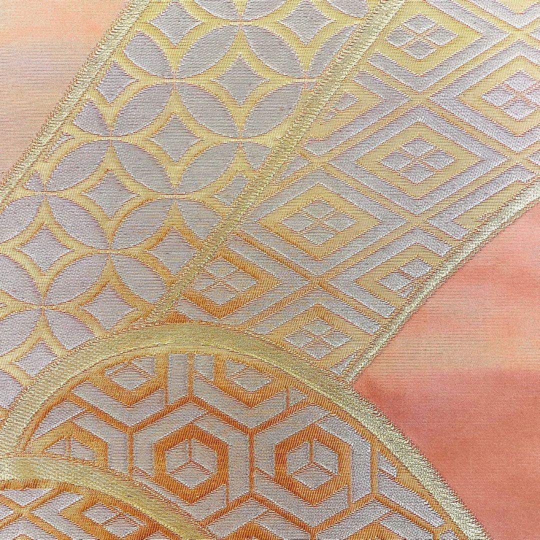 4973# Japanese Vintage Fukuro Obi Belt Kimono Fabric Silk Traditional