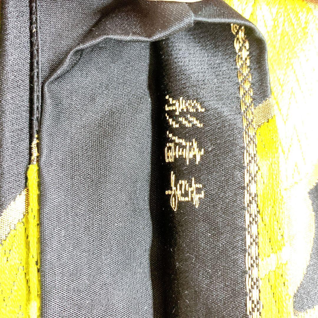 4511# Japanese Vintage Fukuro Obi Belt Kimono Fabric Silk Traditional Black