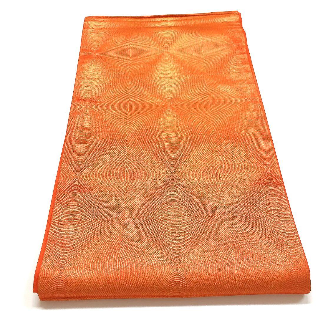 3774# Japanese Vintage Fukuro Obi Belt Kimono Fabric Silk Traditional Orange