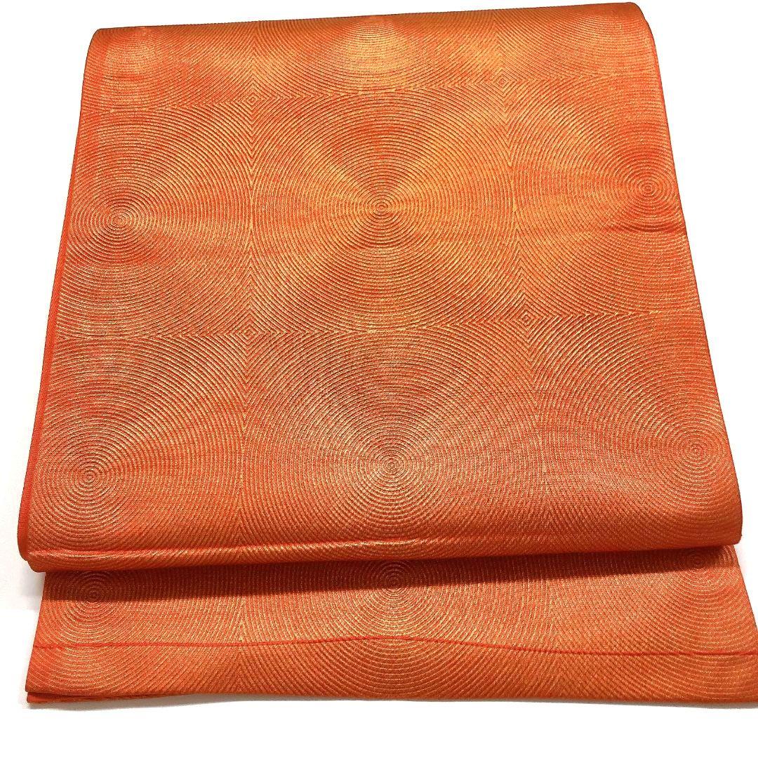 3774# Japanese Vintage Fukuro Obi Belt Kimono Fabric Silk Traditional Orange