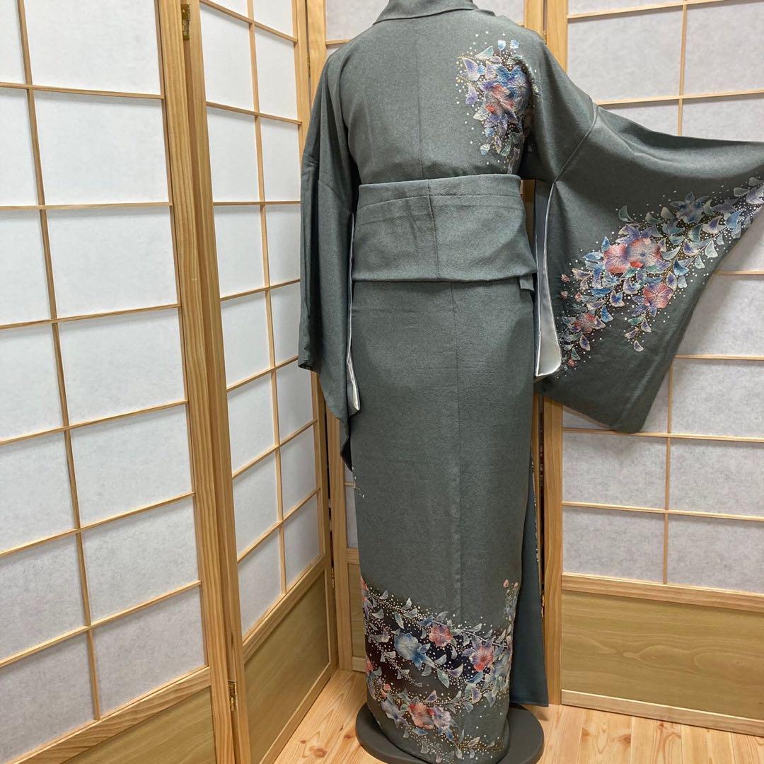 2908# Japanese Kimono Vintage Womens Silk Fabric Robe Kimono only sold Shibori