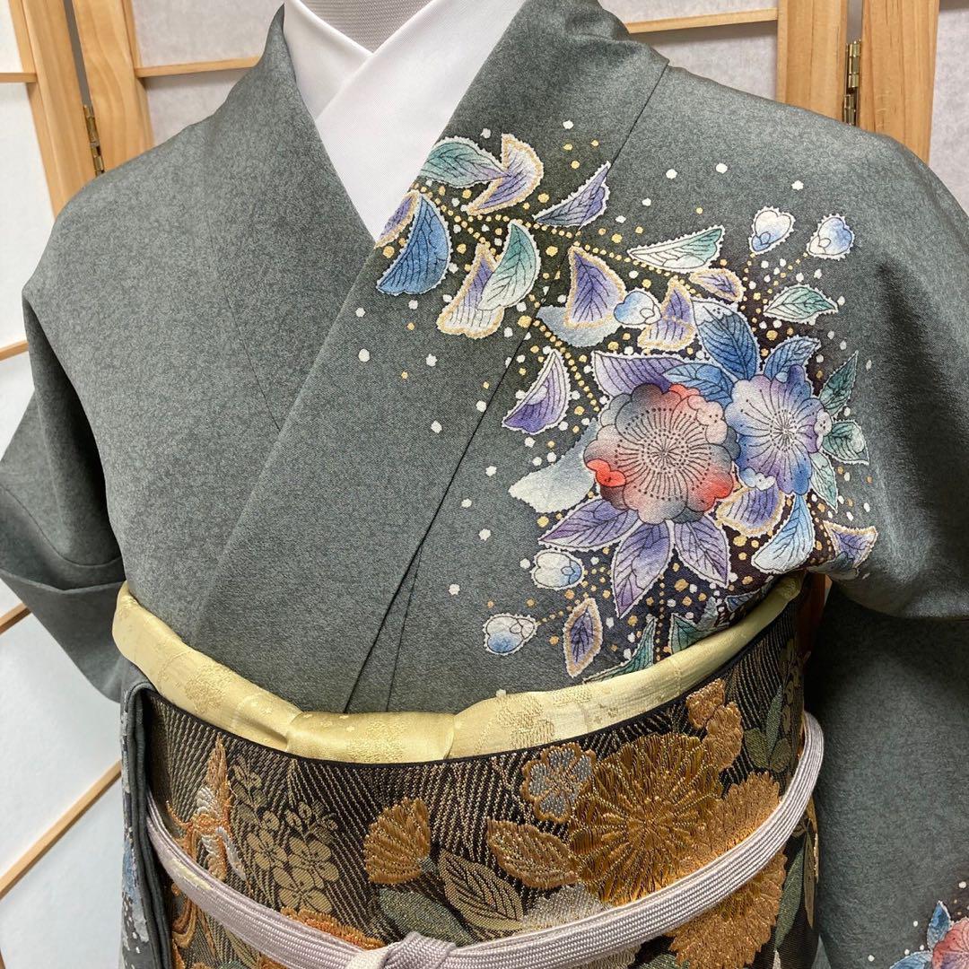 2908# Japanese Kimono Vintage Womens Silk Fabric Robe Kimono only sold Shibori
