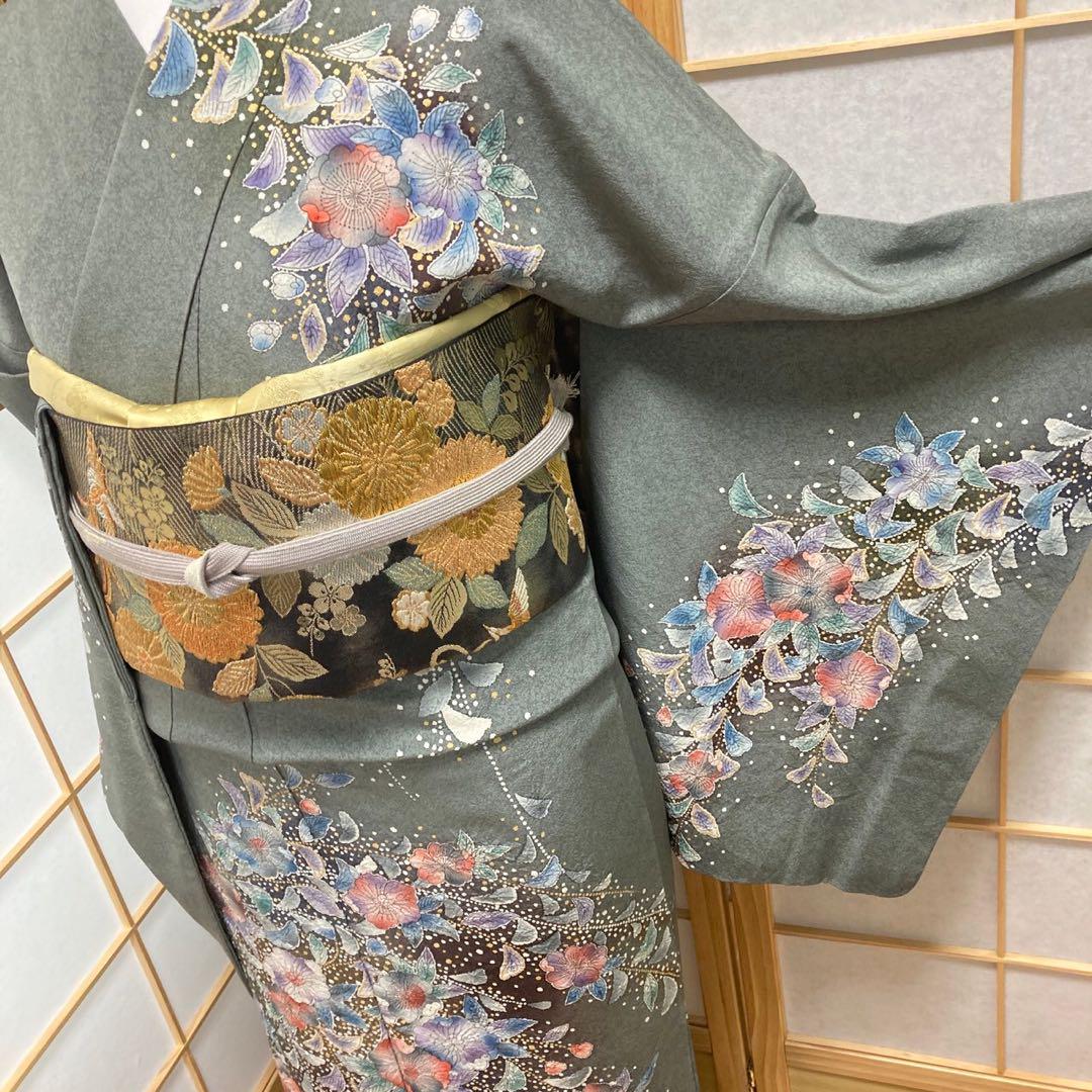 2908# Japanese Kimono Vintage Womens Silk Fabric Robe Kimono only sold Shibori