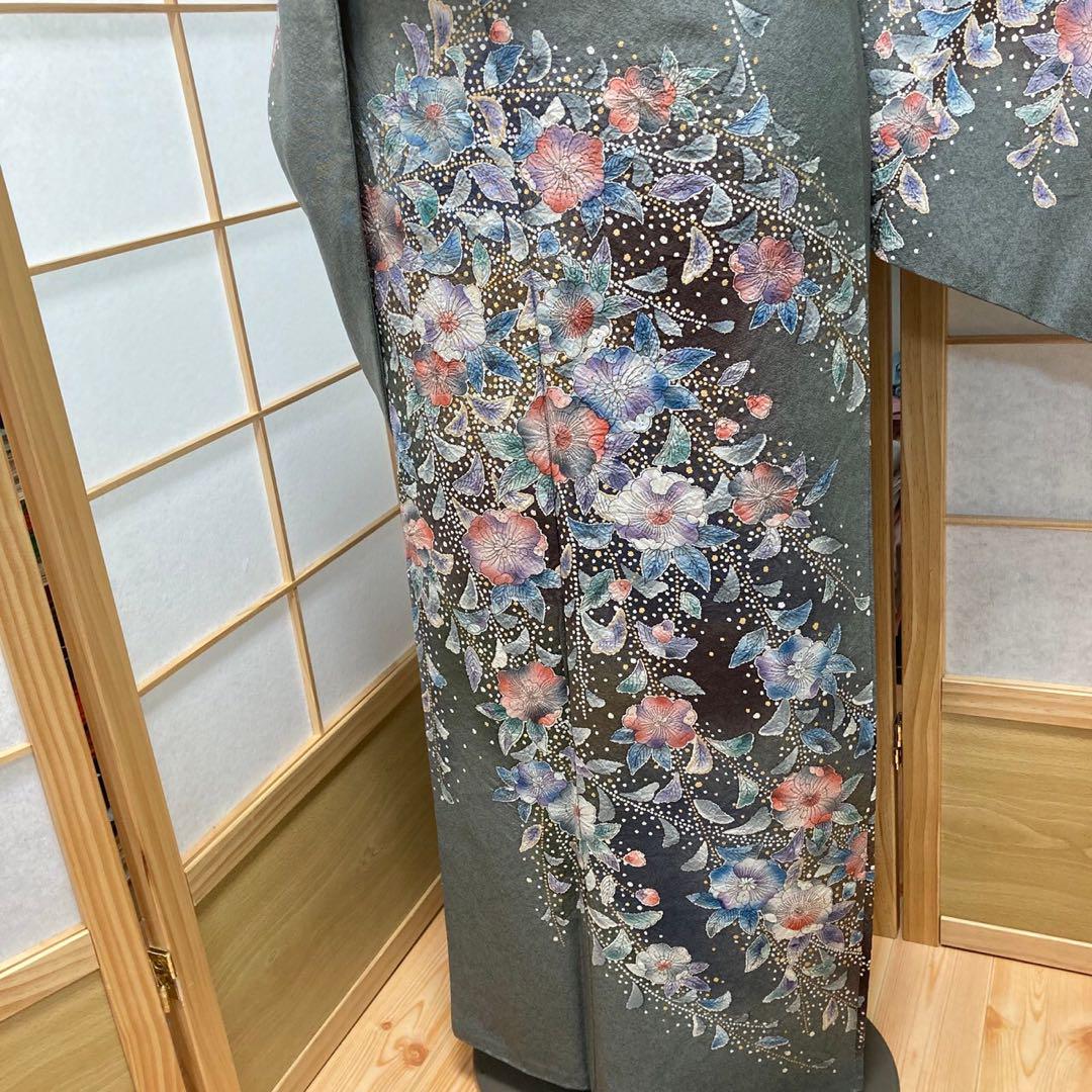 2908# Japanese Kimono Vintage Womens Silk Fabric Robe Kimono only sold Shibori
