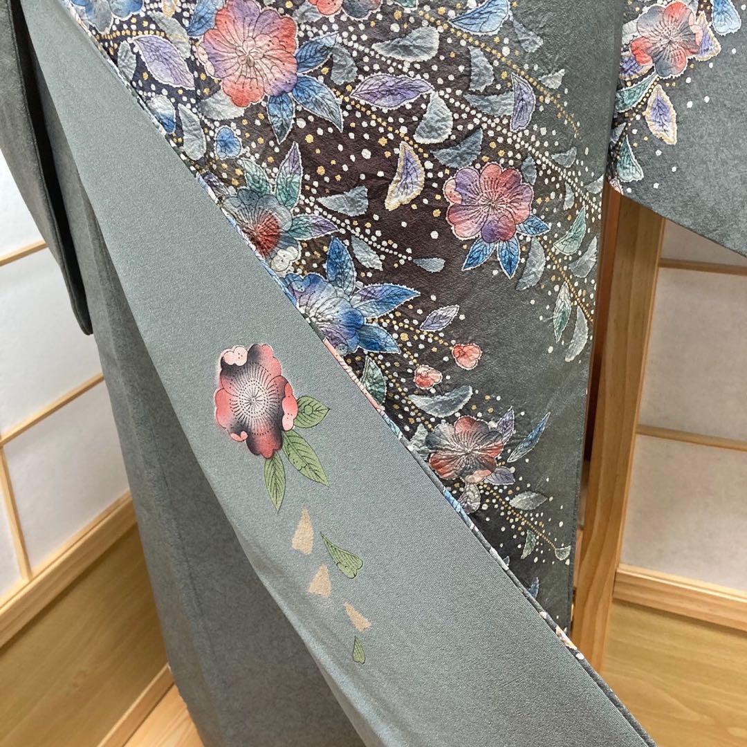 2908# Japanese Kimono Vintage Womens Silk Fabric Robe Kimono only sold Shibori