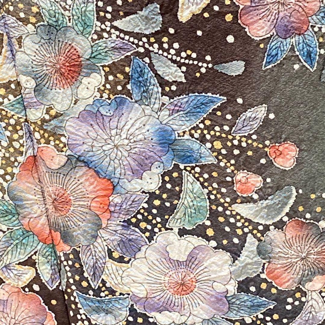 2908# Japanese Kimono Vintage Womens Silk Fabric Robe Kimono only sold Shibori