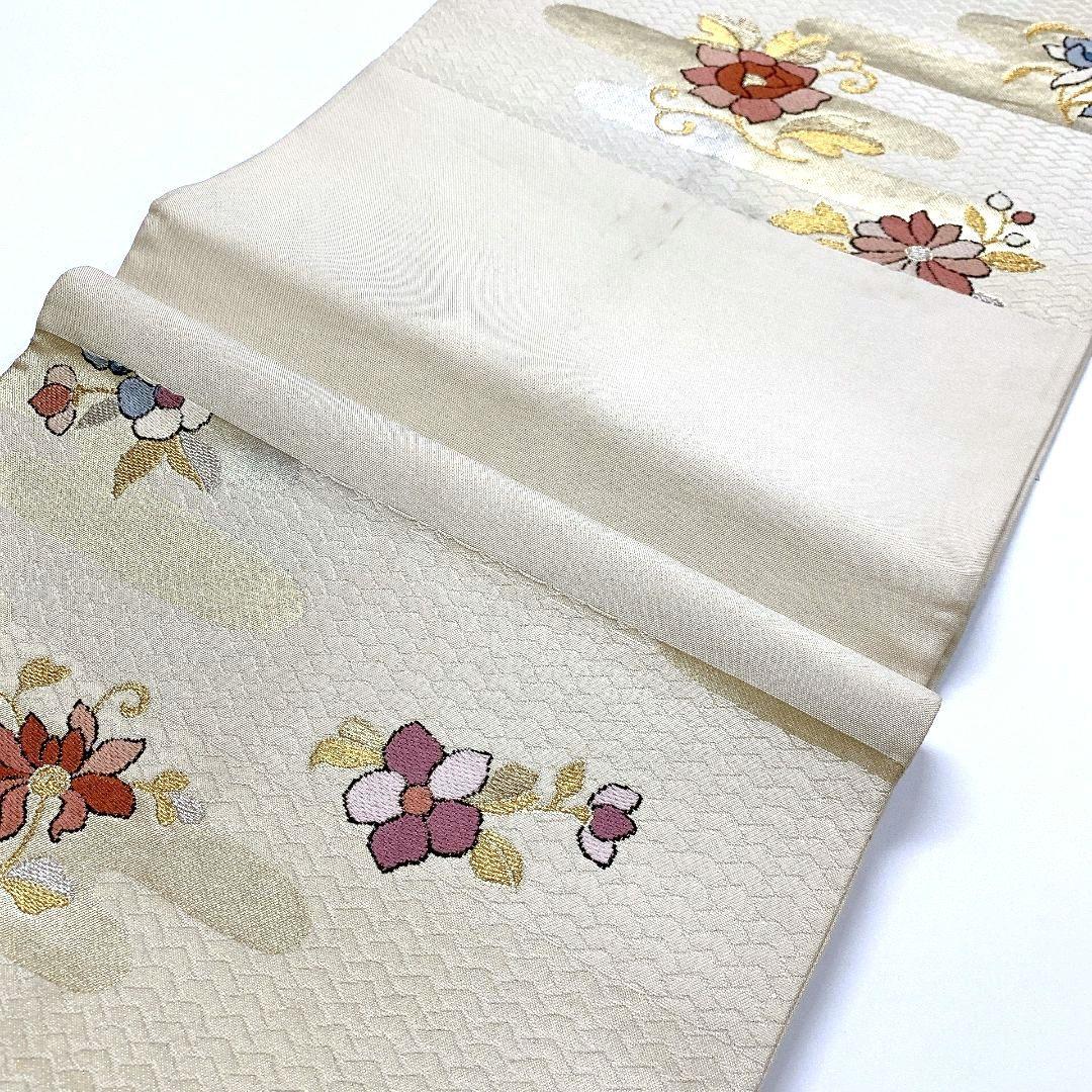 4534# Japanese Vintage Fukuro Obi Belt Kimono Fabric Silk Traditional