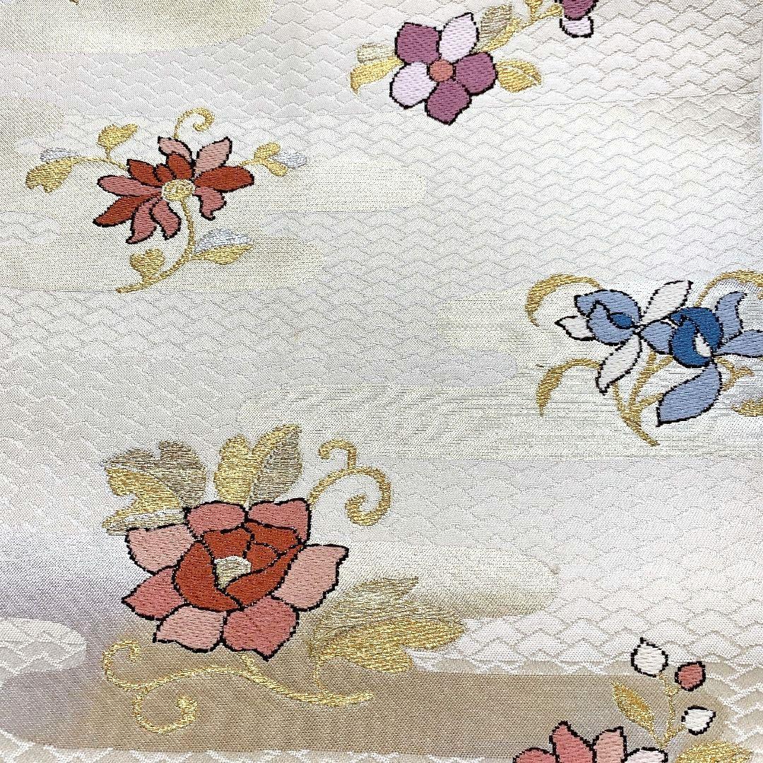 4534# Japanese Vintage Fukuro Obi Belt Kimono Fabric Silk Traditional
