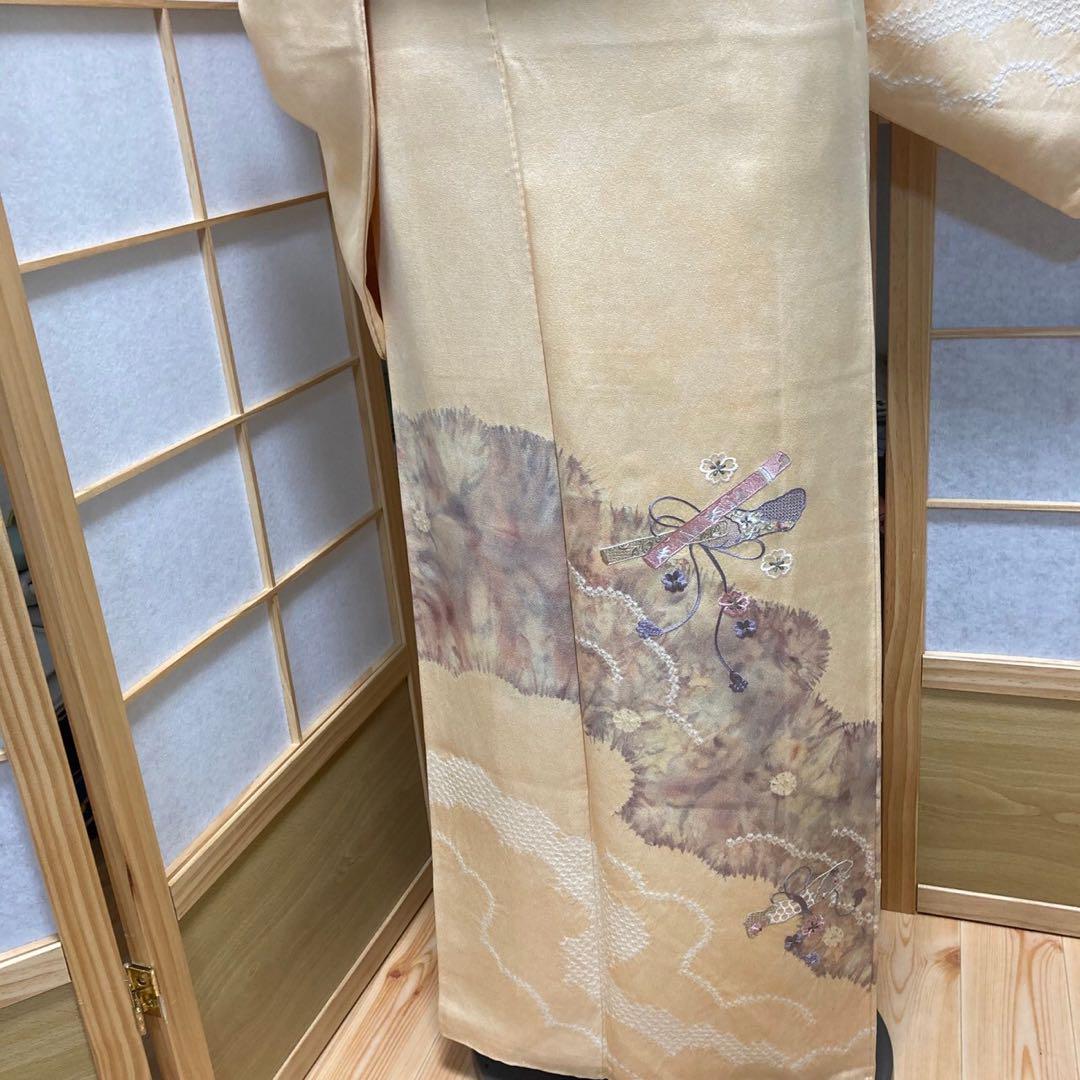 1717# Japanese Kimono Vintage Womens Silk Fabric Robe Kimono only sold Shibori