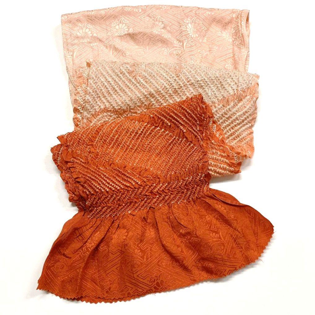 3403# Japanese Kimono Accessory Obiage and Obijime 2-piece Set Silk Shibori