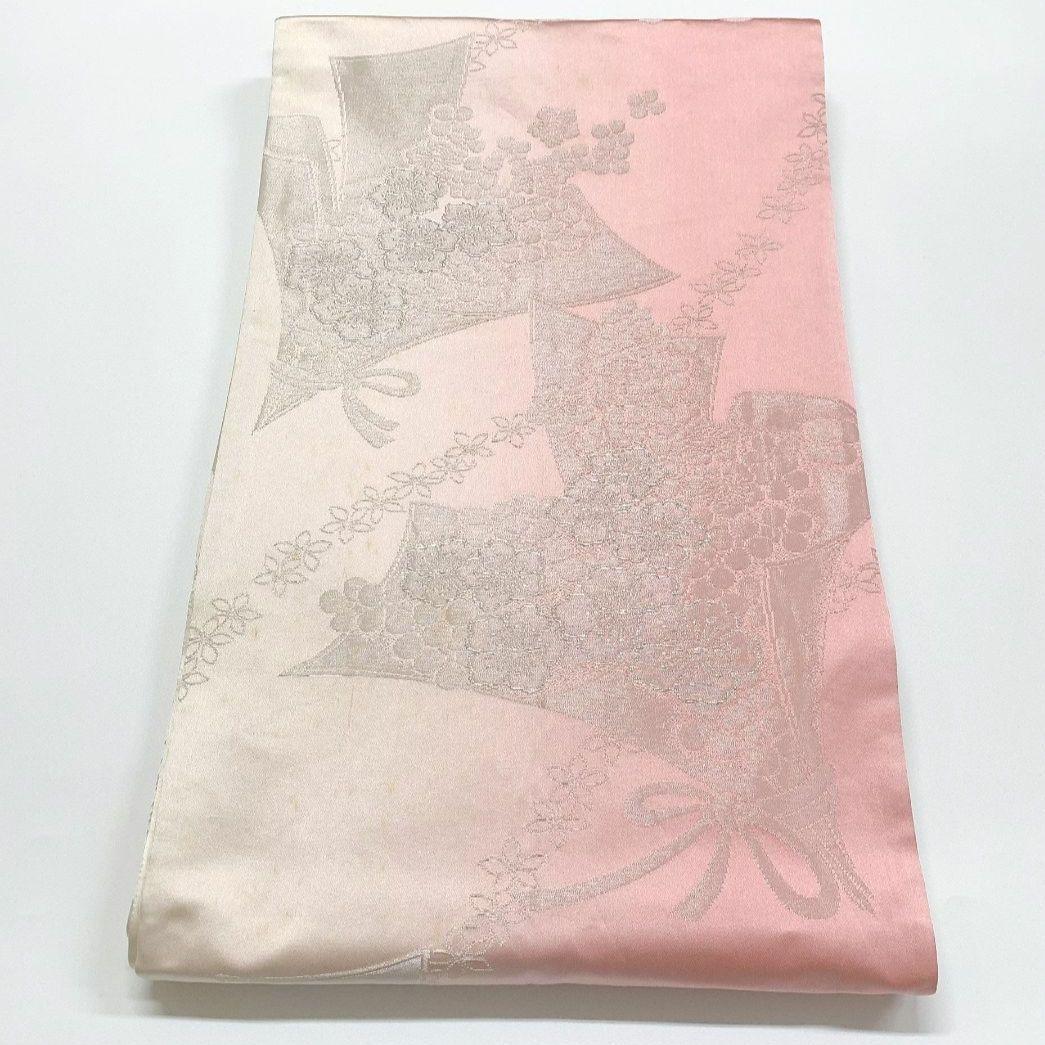 3760# Japanese Vintage Fukuro Obi Belt Kimono Fabric Silk Traditional