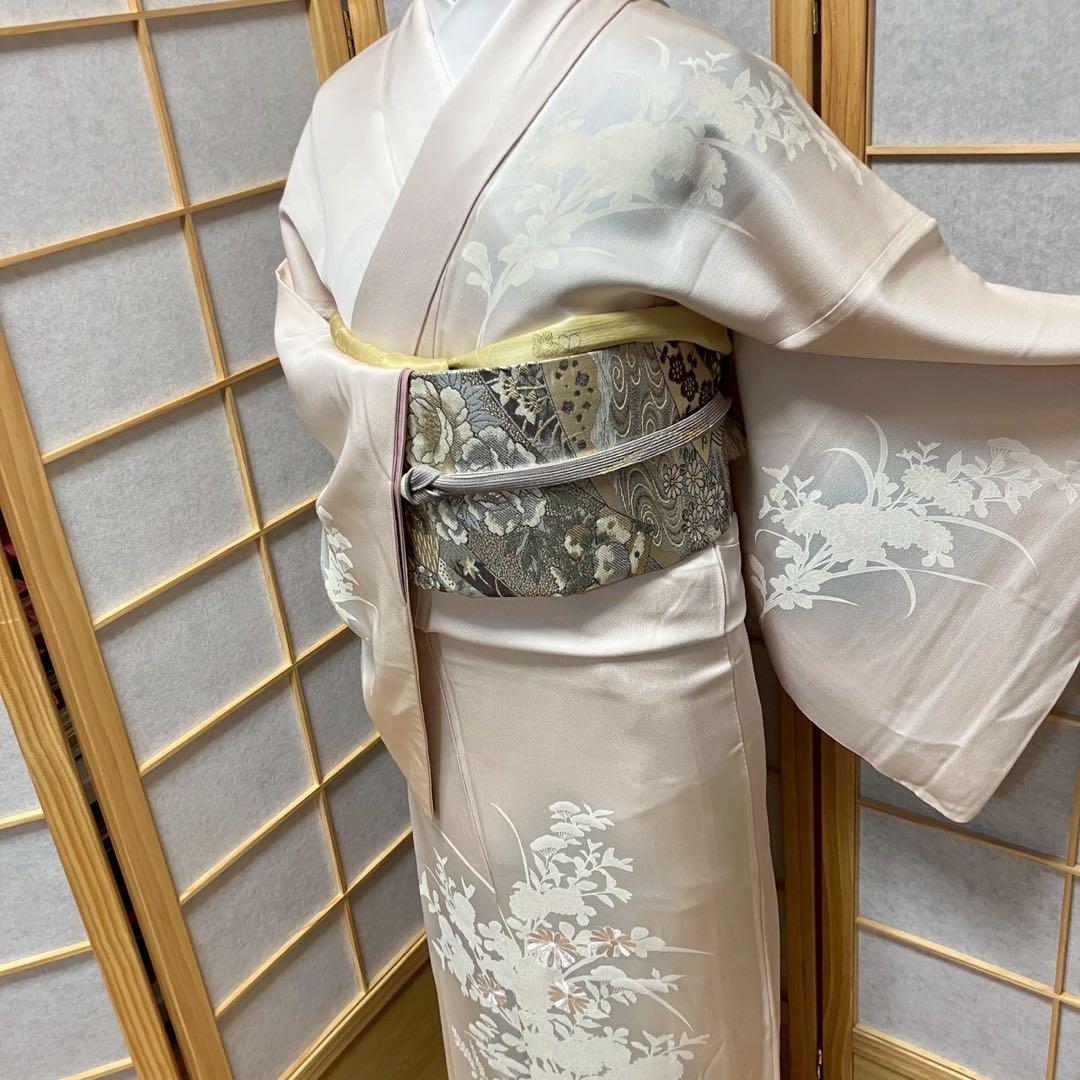 4394# Japanese Kimono Vintage Womens Silk Fabric Robe Kimono only sold