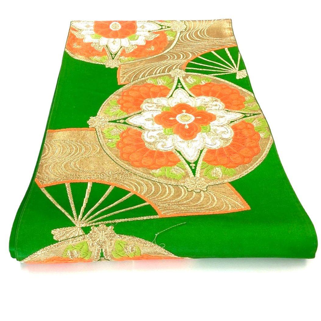 4706# Japanese Vintage Fukuro Obi Belt Kimono Fabric Silk Traditional Untailored