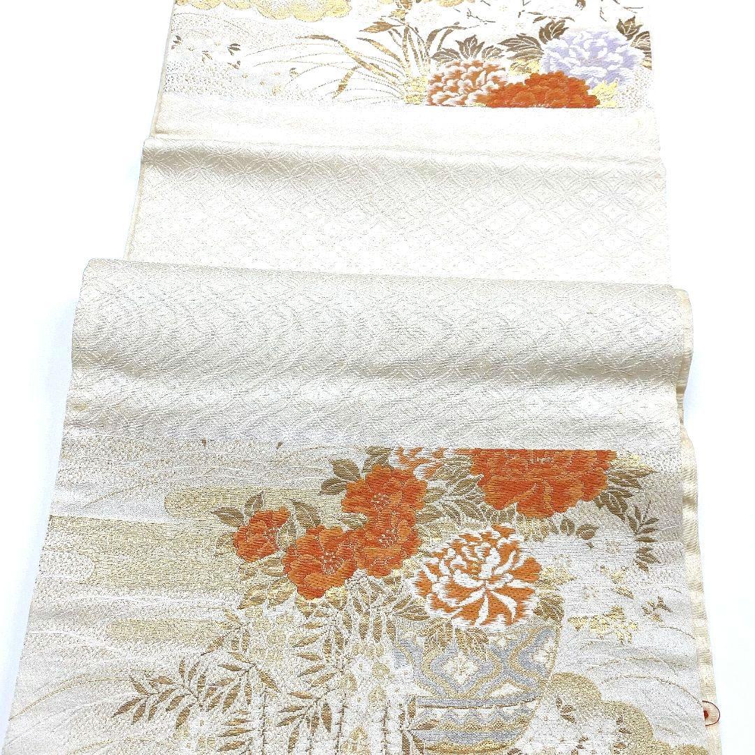 4128# Japanese Vintage Fukuro Obi Belt Kimono Fabric Silk Traditional