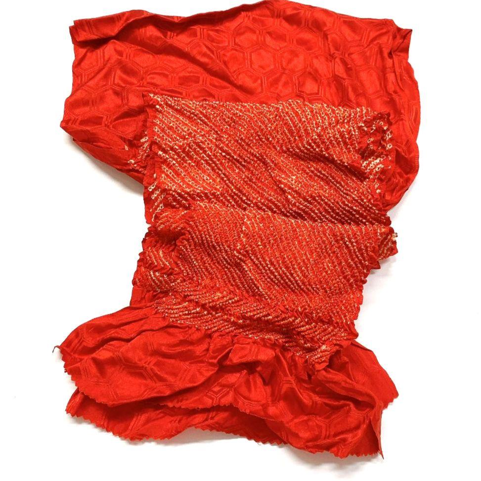 3872# Japanese Kimono Accessory Obiage and Obijime 2-piece Set Silk Shibori