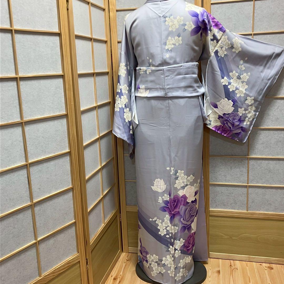 4355# Japanese Kimono Vintage Womens Silk Fabric Robe Kimono only sold Unused