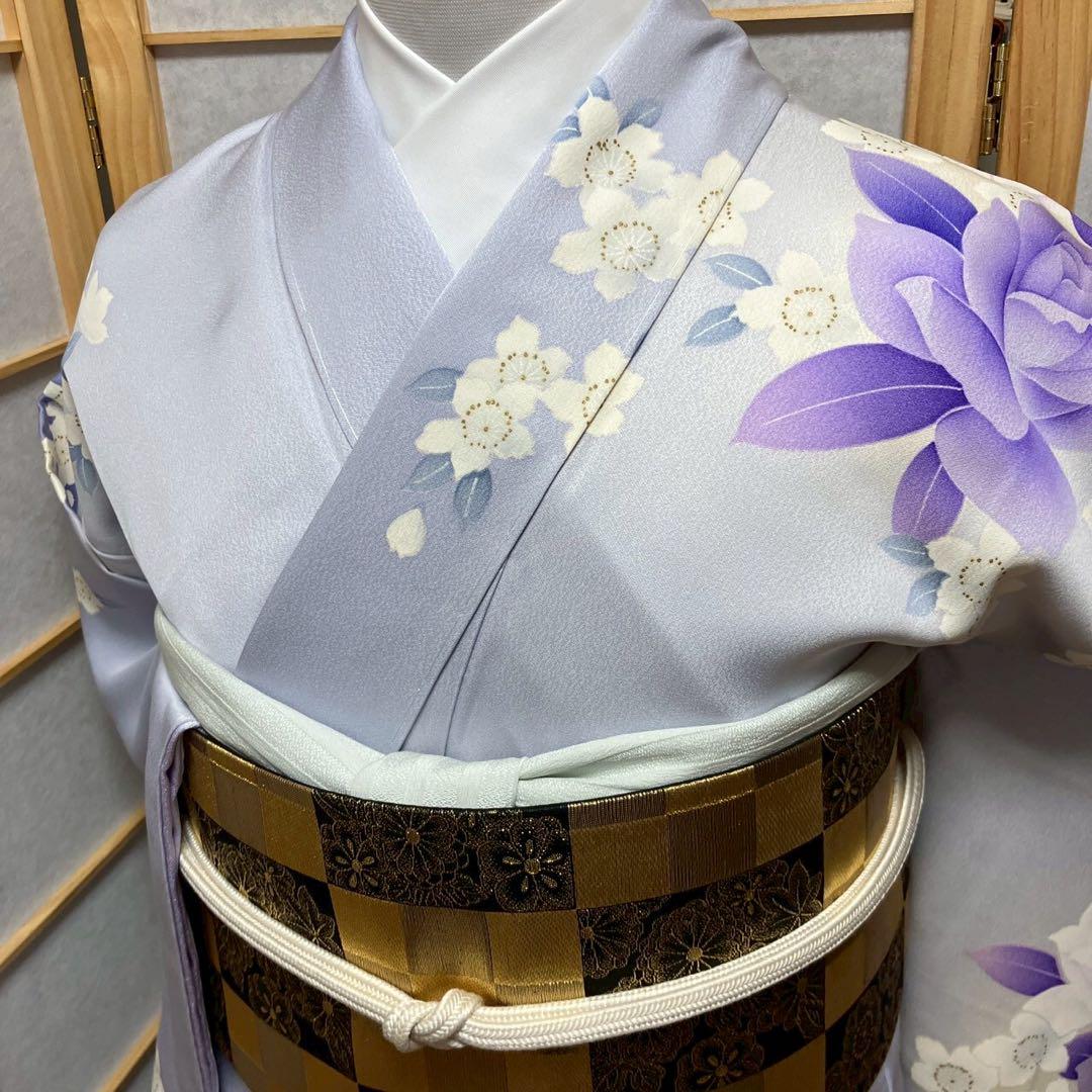 4355# Japanese Kimono Vintage Womens Silk Fabric Robe Kimono only sold Unused