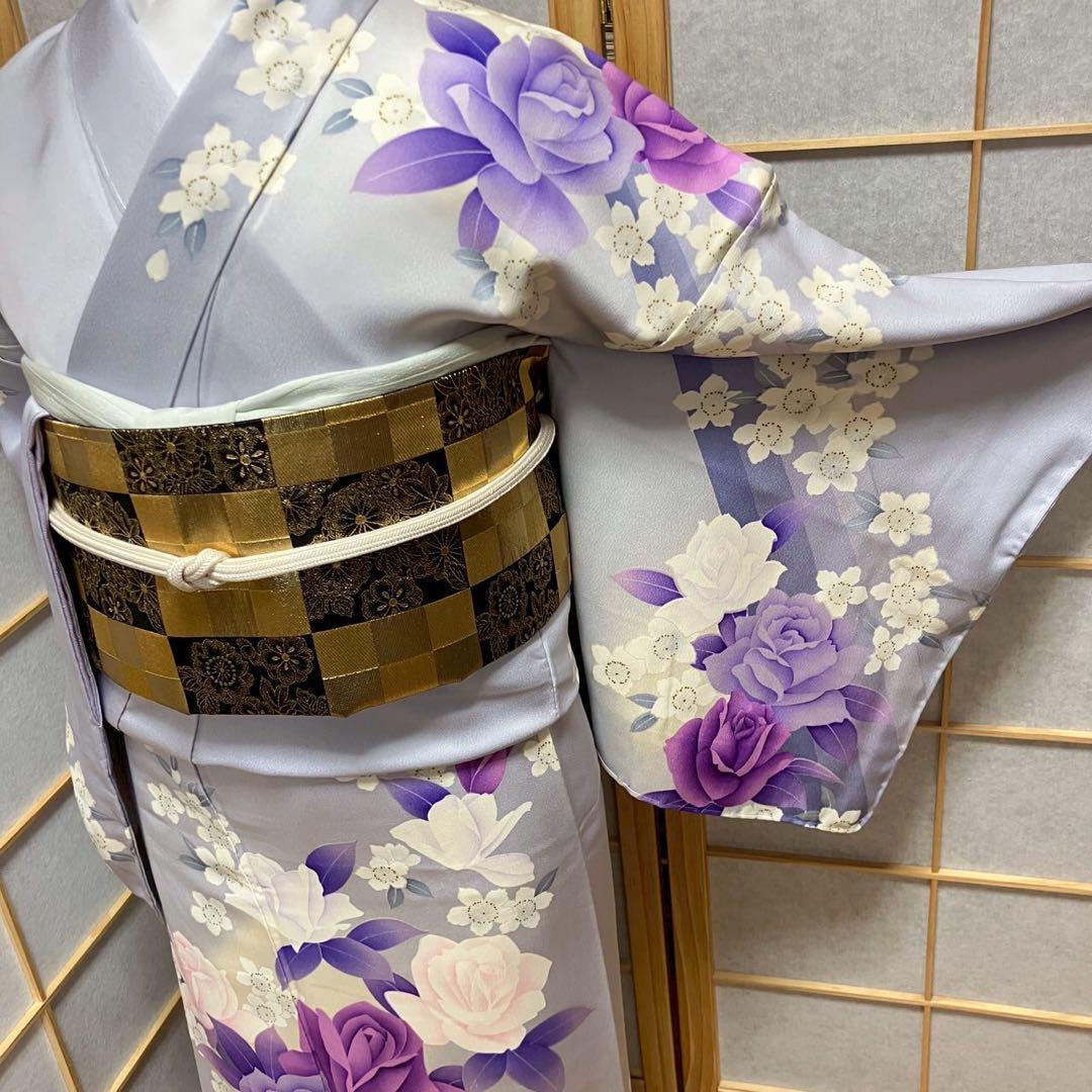 4355# Japanese Kimono Vintage Womens Silk Fabric Robe Kimono only sold Unused