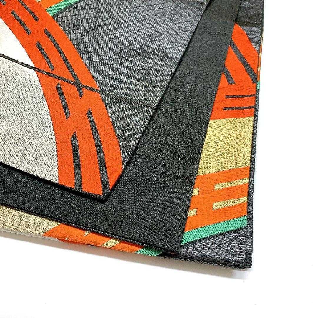 3843# Japanese Vintage Fukuro Obi Belt Kimono Fabric Silk Traditional Black