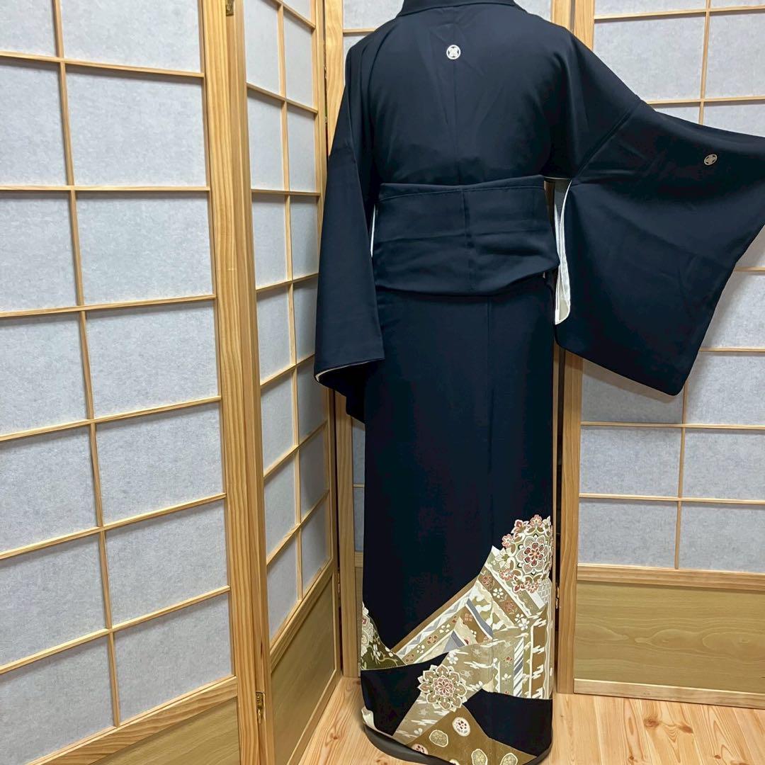 4412# Japanese Tomesode Kimono Vintage Womens Silk Fabric Robe Kimono only sold