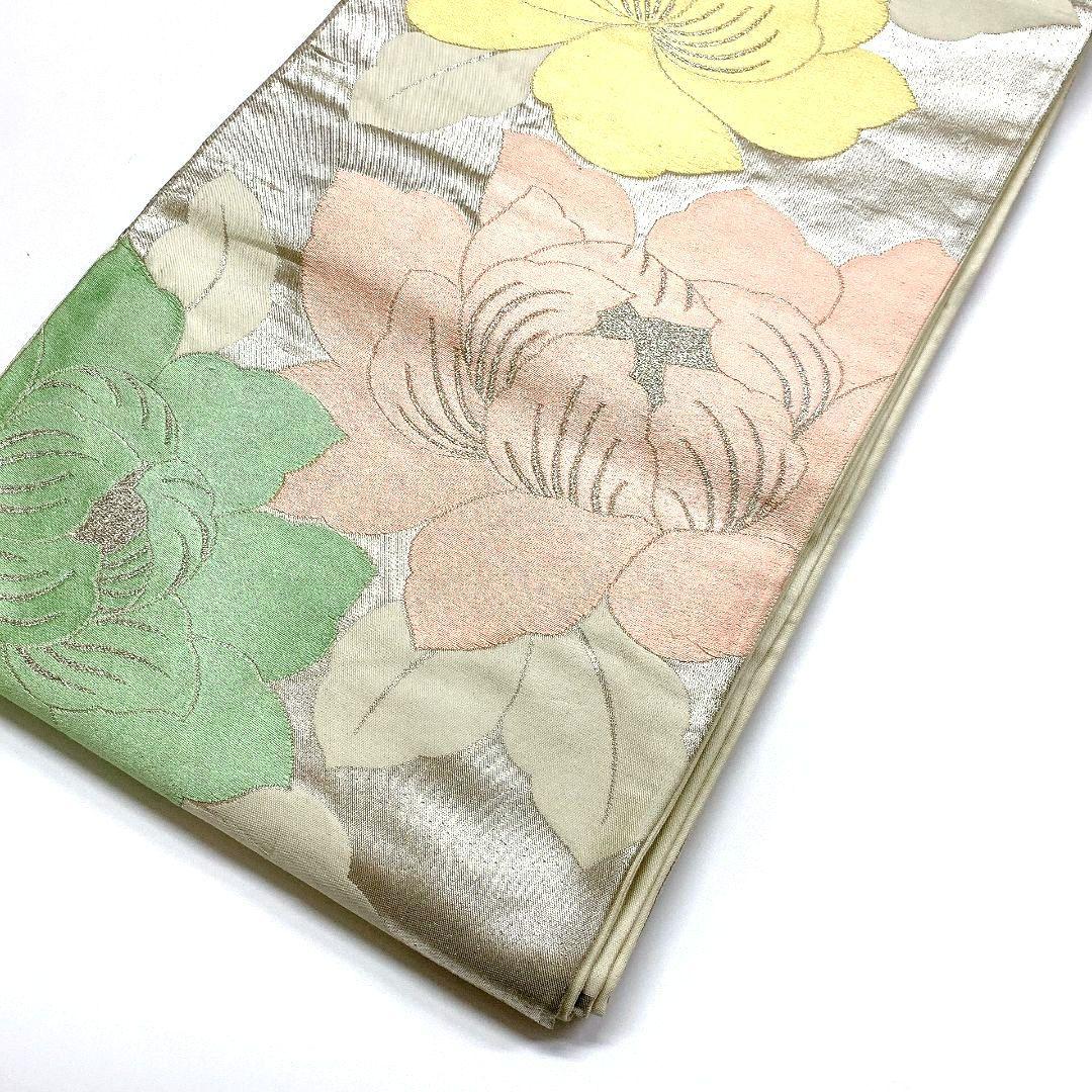4137# Japanese Vintage Fukuro Obi Belt Kimono Fabric Silk Traditional Embroidery