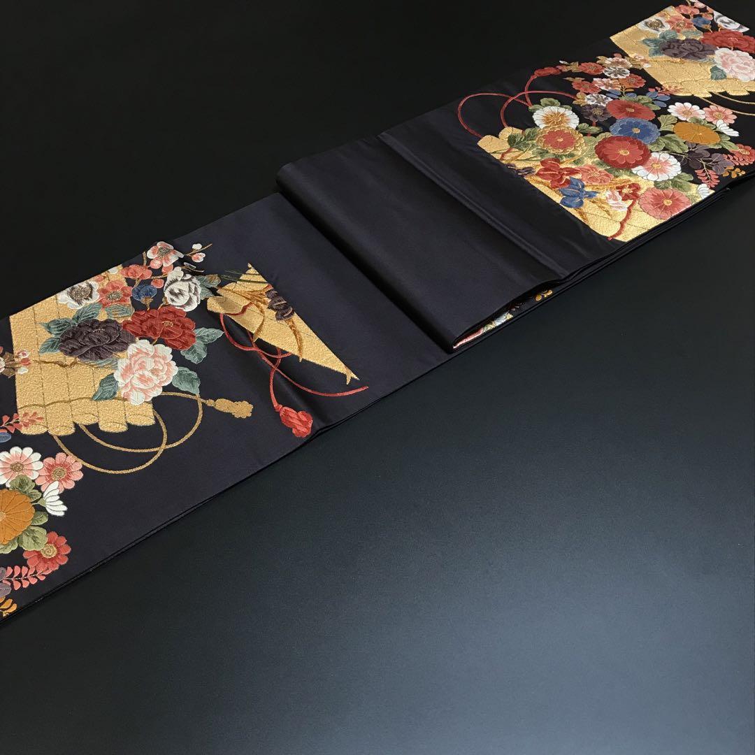 4343# Japanese Vintage Fukuro Obi Belt Kimono Fabric Silk Traditional